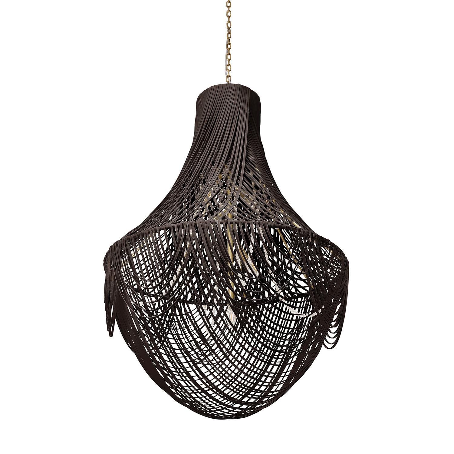 Large Empire Leather Chandelier in Premium Leather