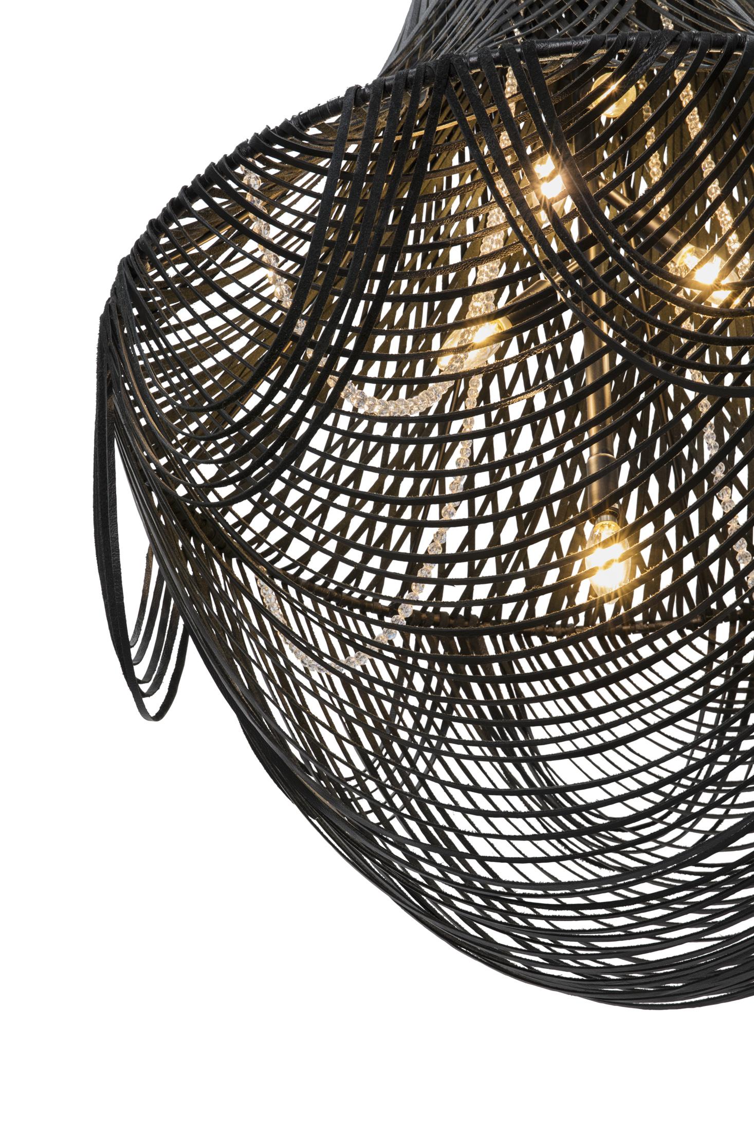 Large Empire Leather Chandelier in Premium Leather