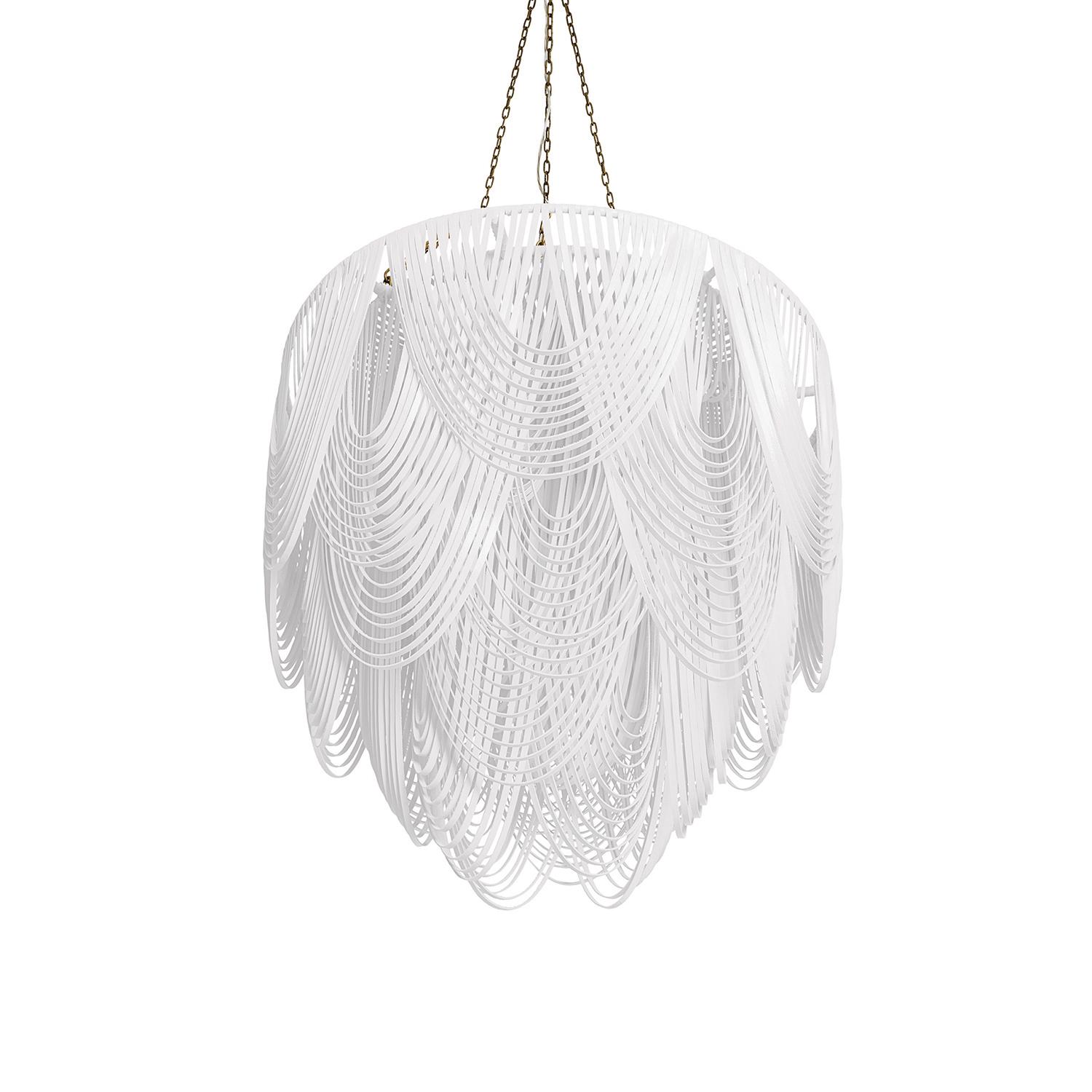 Large Round Whisper Leather Chandelier in Premium Leather