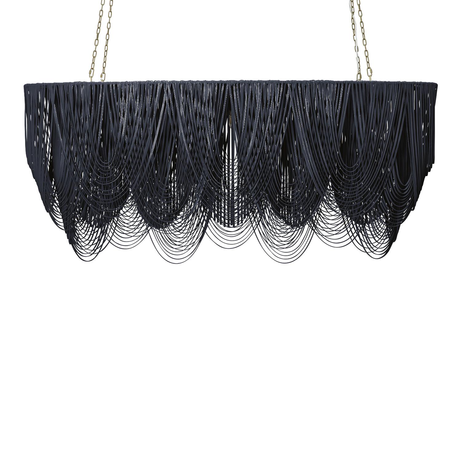Large Oval Whisper Leather Chandelier in NeKeia Leather