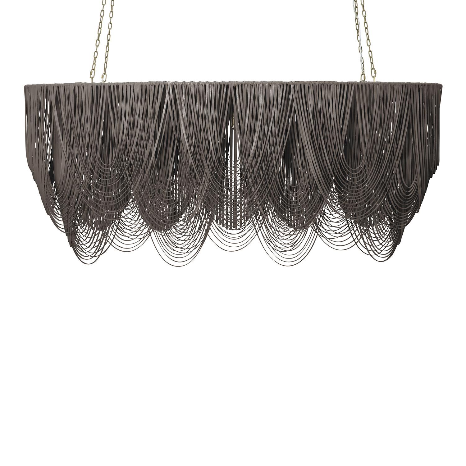 Large Oval Whisper Leather Chandelier in Premium Leather