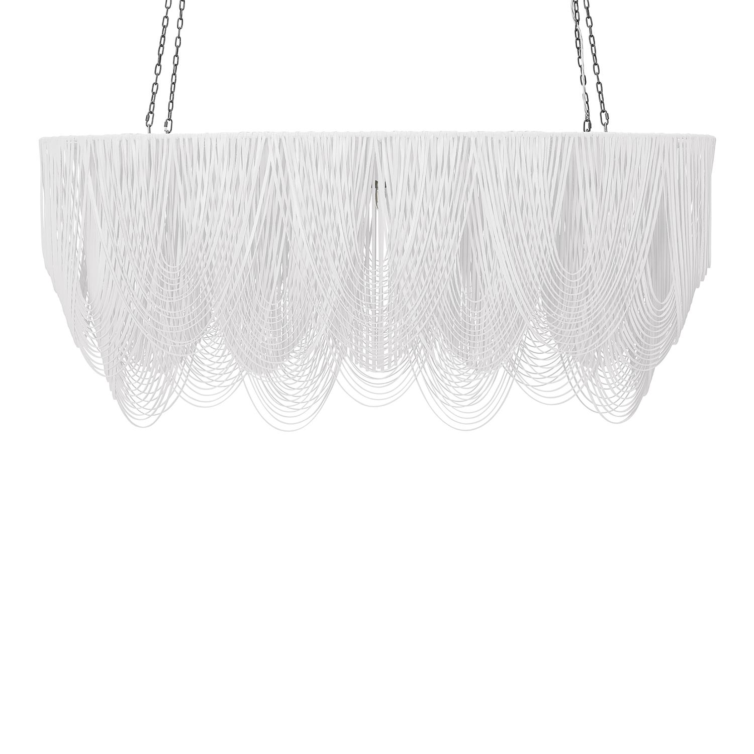 Large Oval Whisper Leather Chandelier in Premium Leather