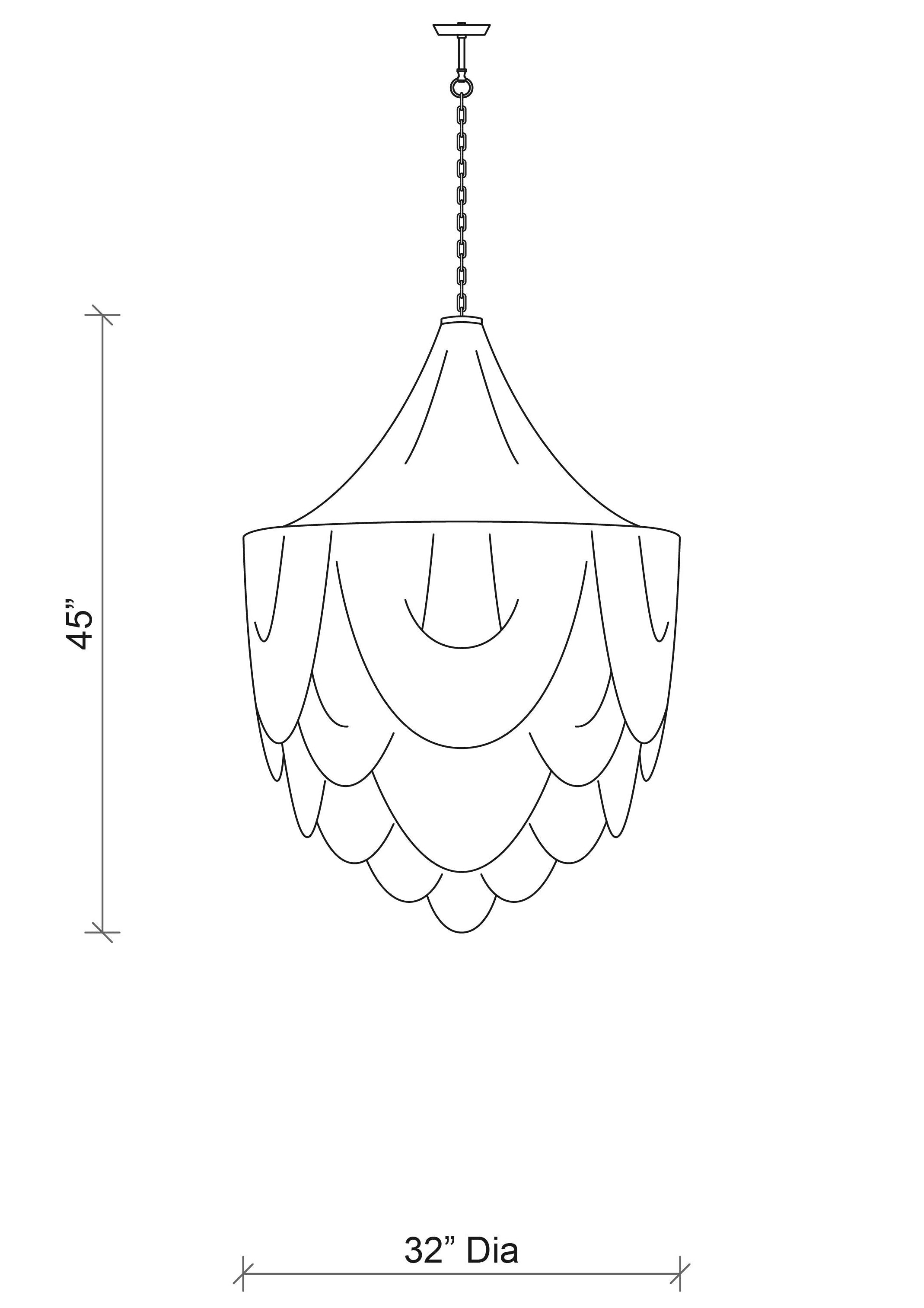 Large Round Whisper with Crown Leather Chandelier