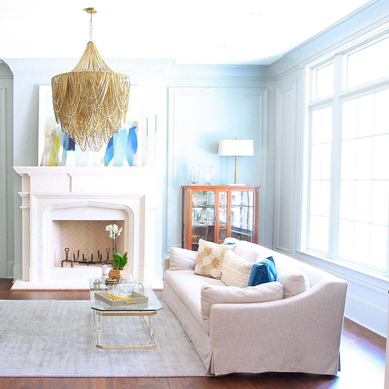 Large Round Whisper with Crown Leather Chandelier