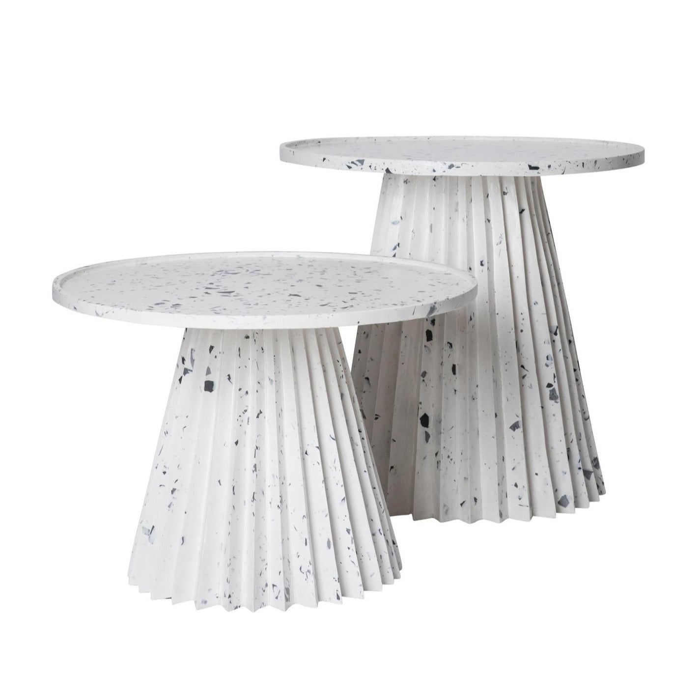 Flute Side Table - Large - White/Grey