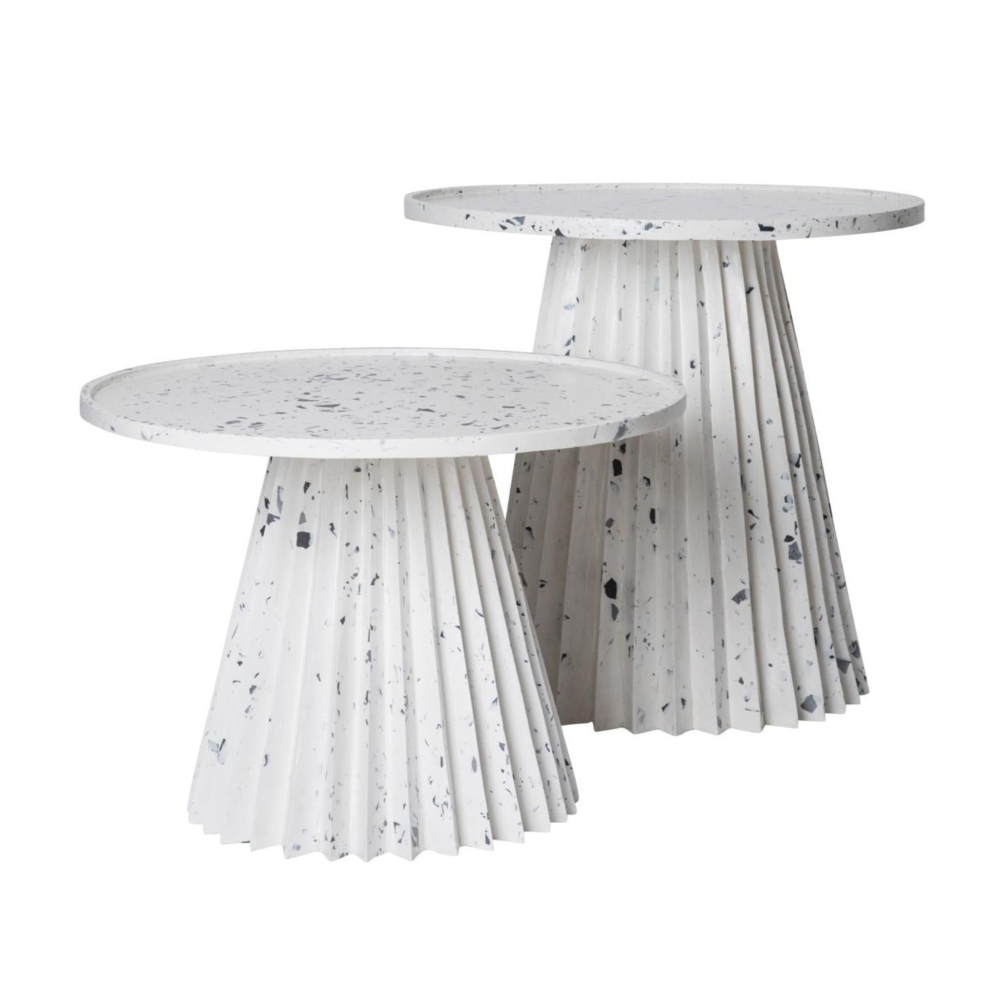 Flute Side Table - Small - White/Grey