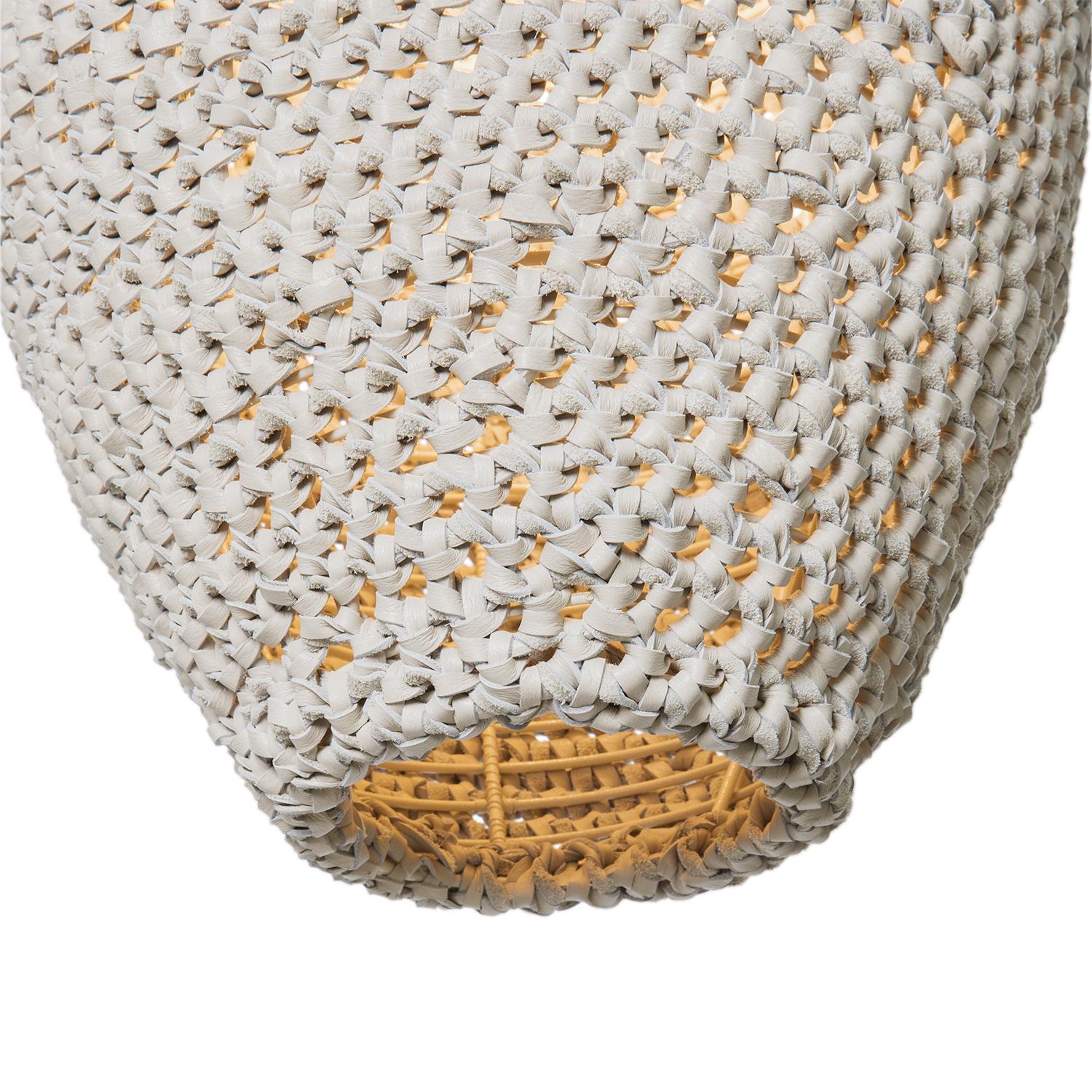 Medium Crocheted Leather Pod Pendant
