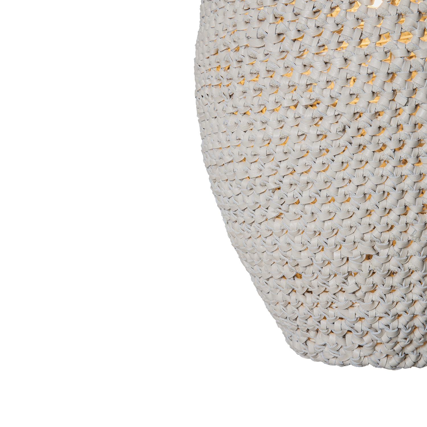 Medium Crocheted Leather Pod Pendant