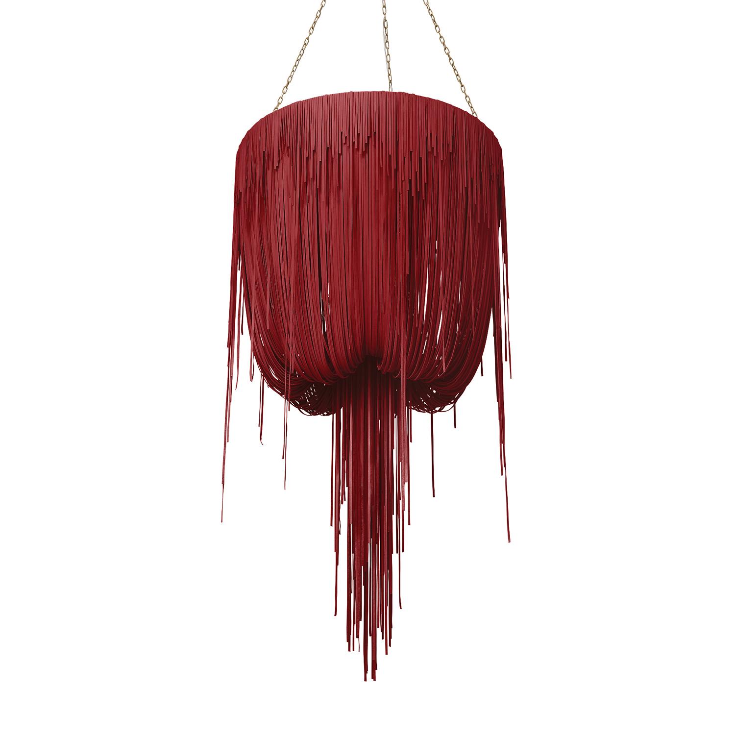 Medium Round Urchin Leather Chandelier in NeKeia Leather