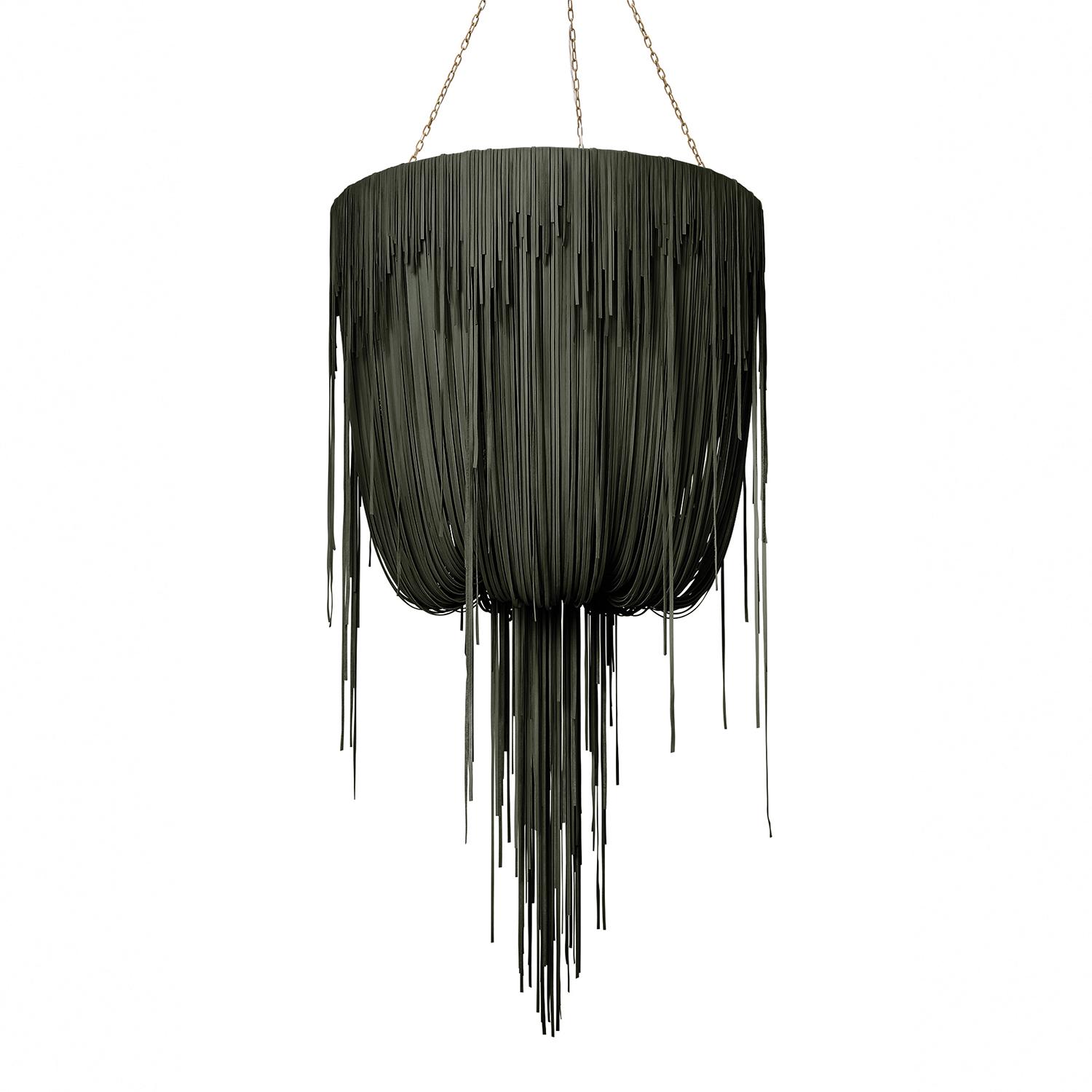 Medium Round Urchin Leather Chandelier in NeKeia Leather