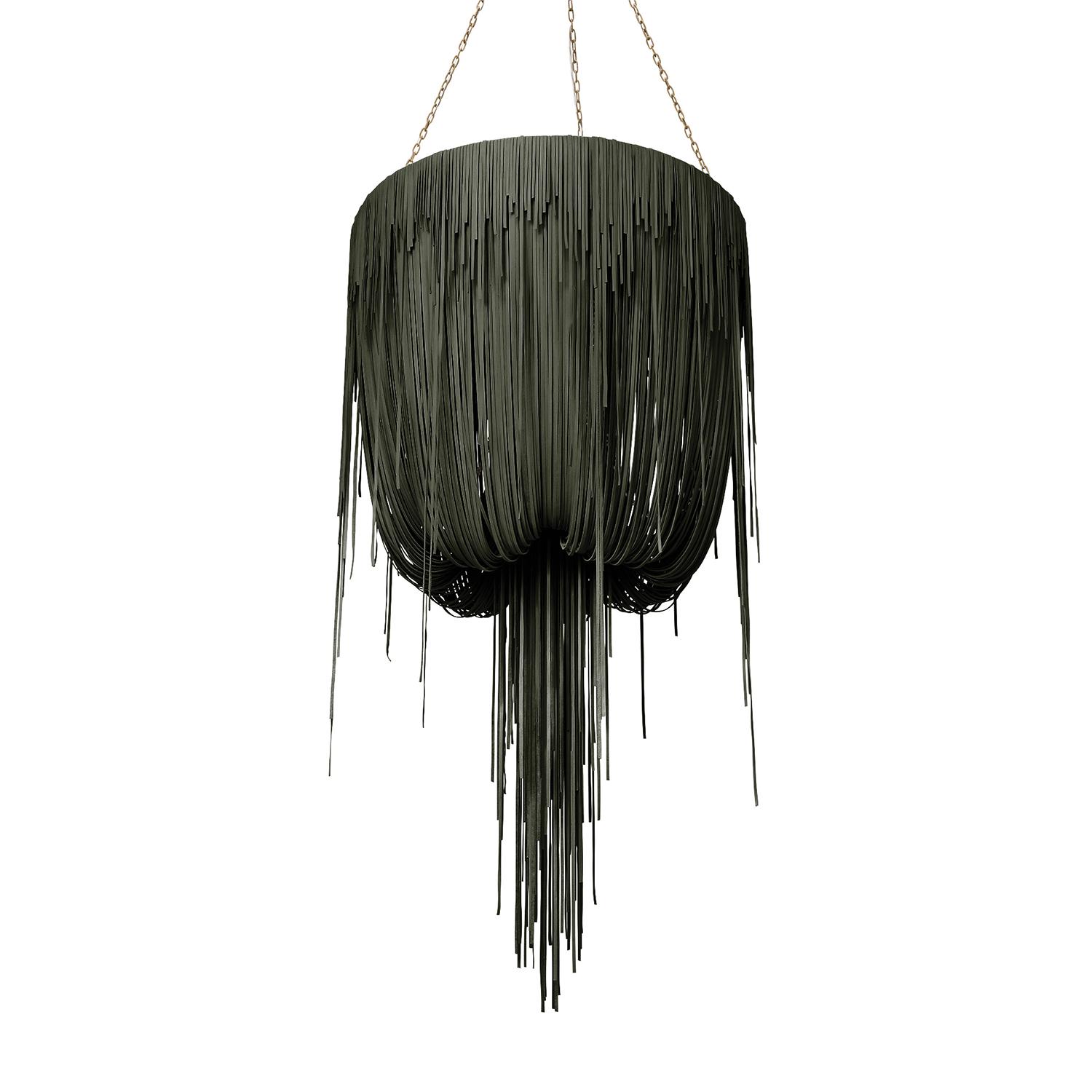 Medium Round Urchin Leather Chandelier in NeKeia Leather