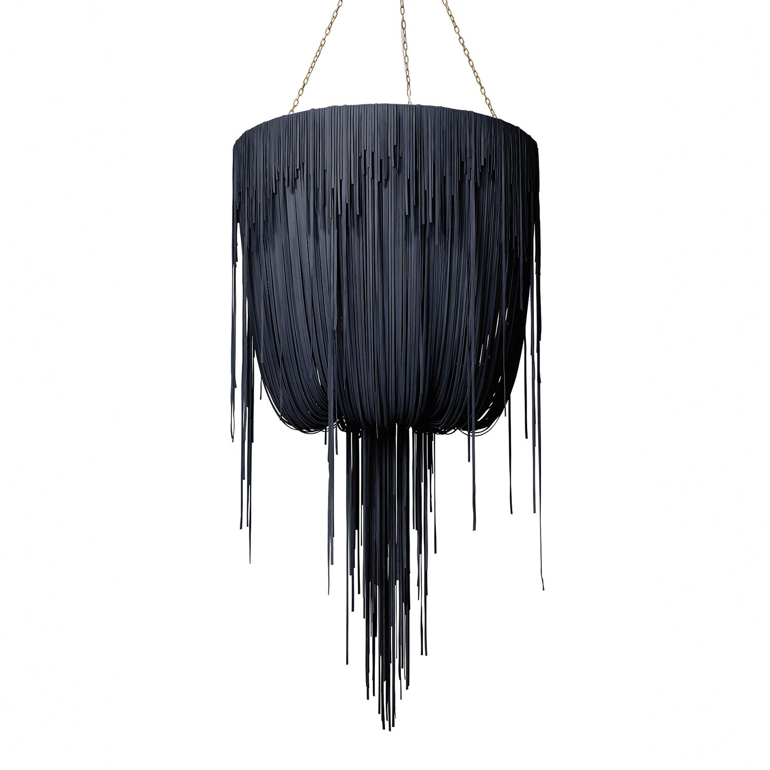 Medium Round Urchin Leather Chandelier in NeKeia Leather