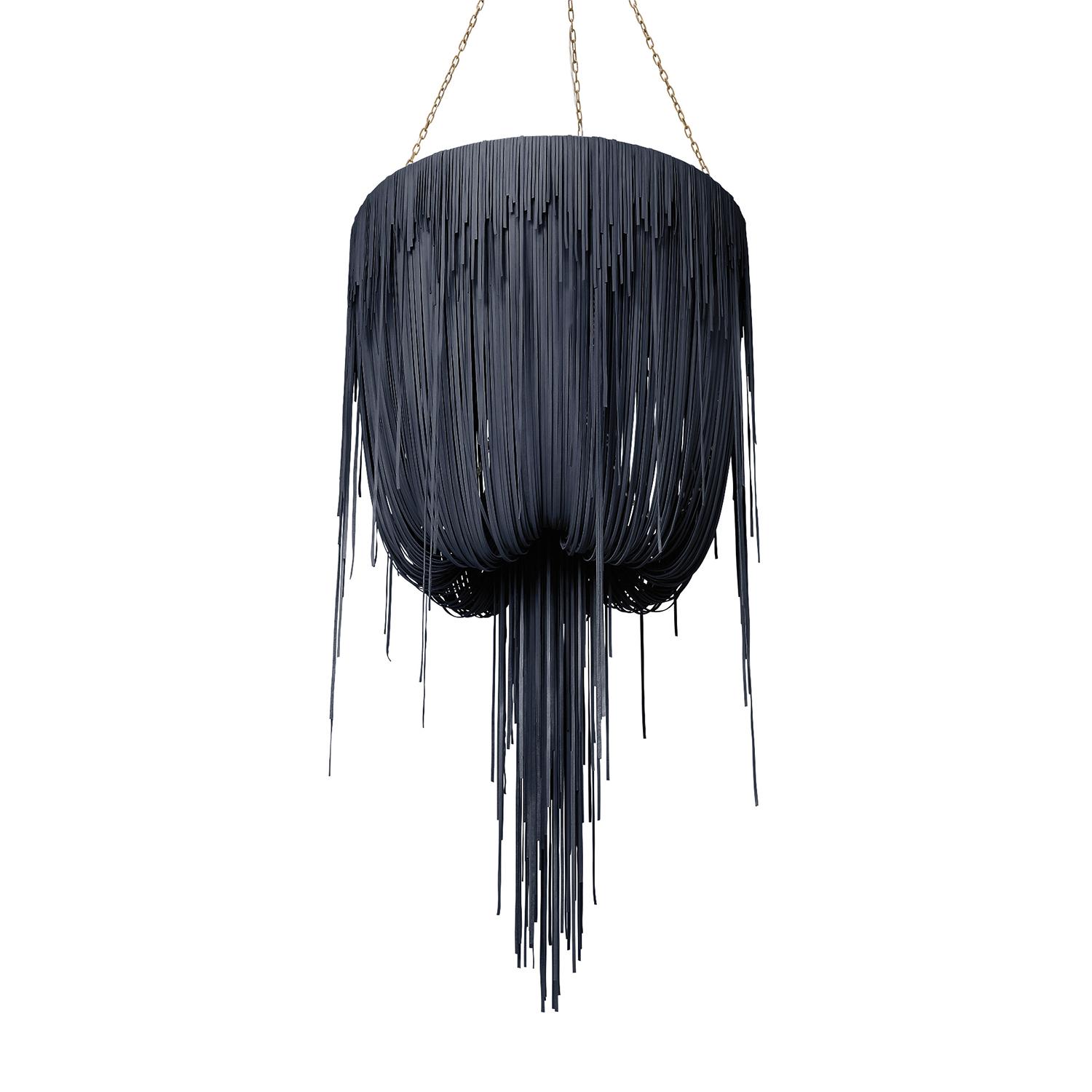 Medium Round Urchin Leather Chandelier in NeKeia Leather