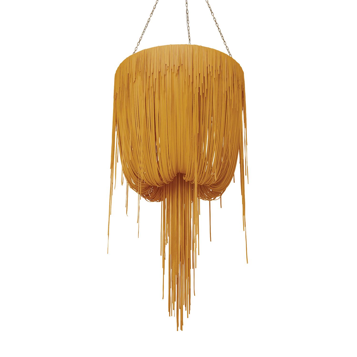 Medium Round Urchin Leather Chandelier in NeKeia Leather