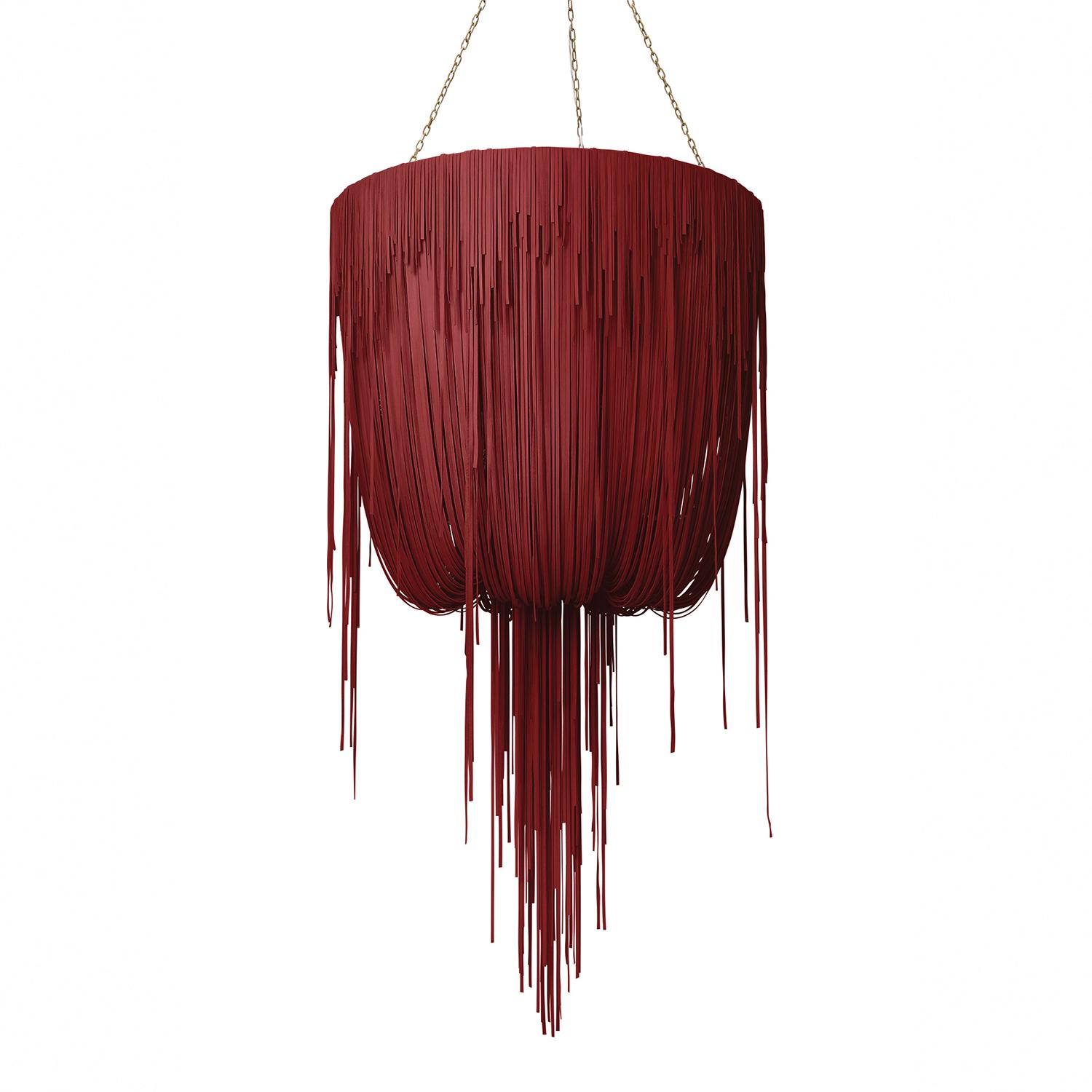 Medium Round Urchin Leather Chandelier in NeKeia Leather