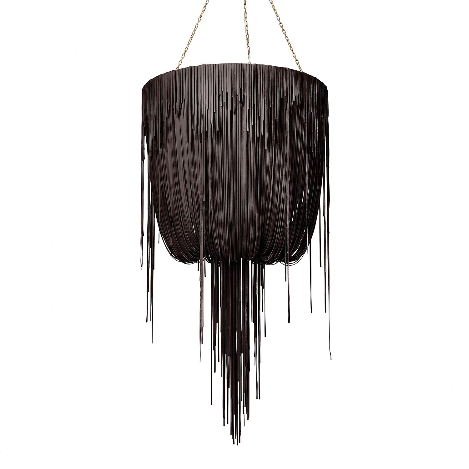 Medium Round Urchin Leather Chandelier in Premium Leather