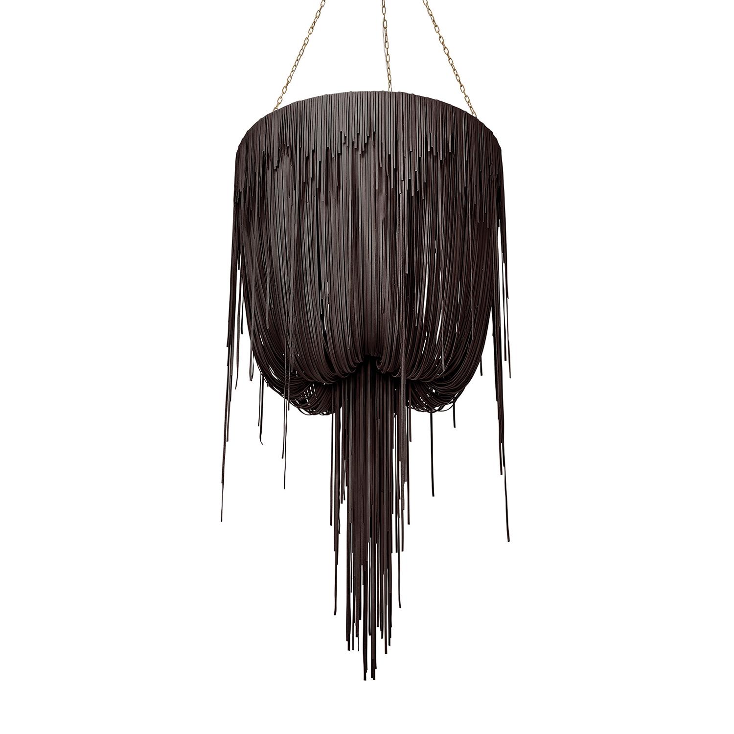 Medium Round Urchin Leather Chandelier in Premium Leather