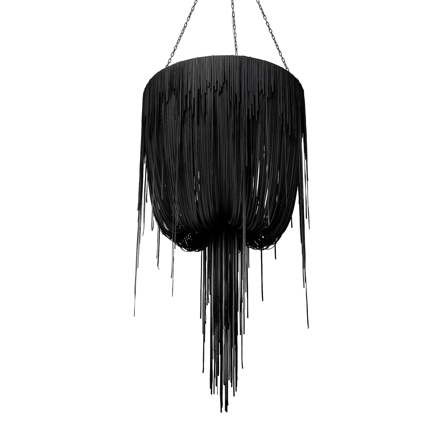 Medium Round Urchin Leather Chandelier in Premium Leather
