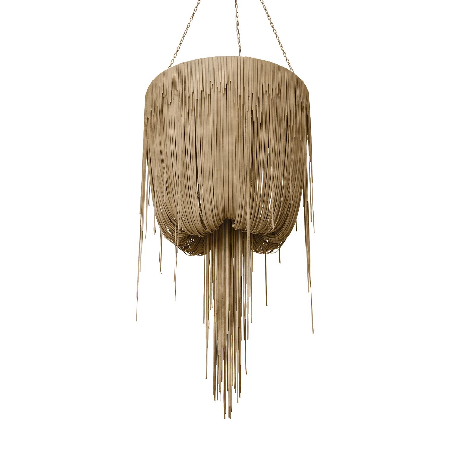 Medium Round Urchin Leather Chandelier in Premium Leather