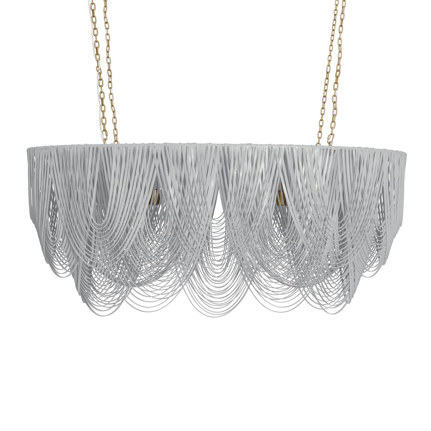 Medium Oval Whisper Leather Chandelier in Metallic Leather