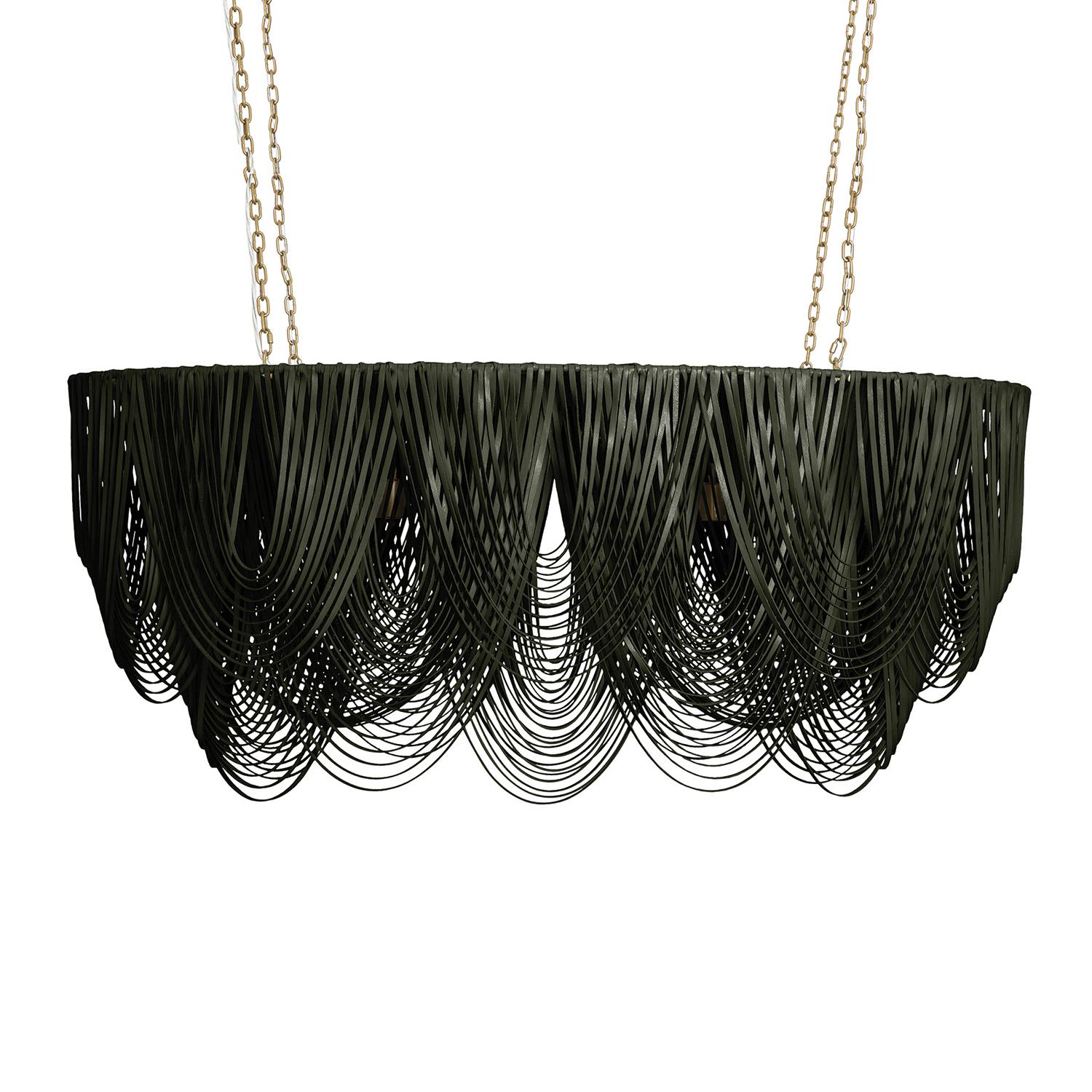 Medium Oval Whisper Leather Chandelier in NeKeia Leather
