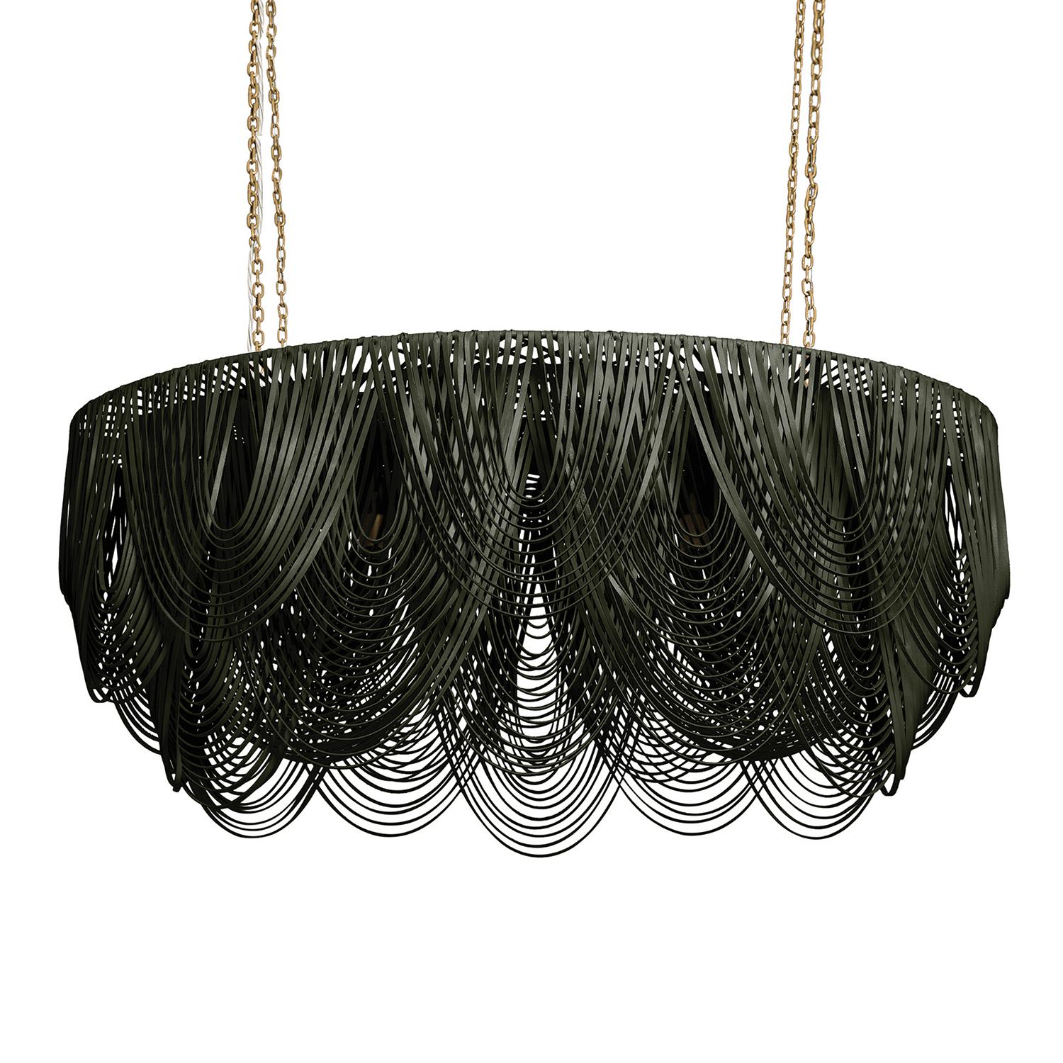 Medium Oval Whisper Leather Chandelier in NeKeia Leather