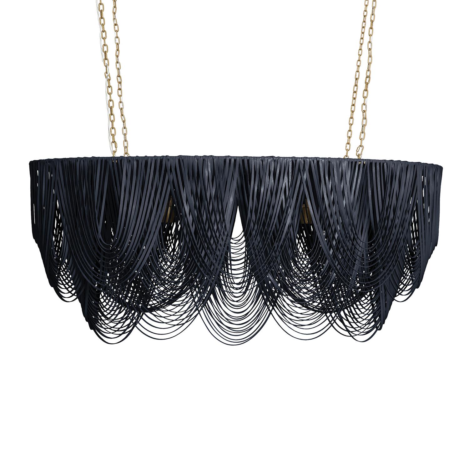 Medium Oval Whisper Leather Chandelier in NeKeia Leather