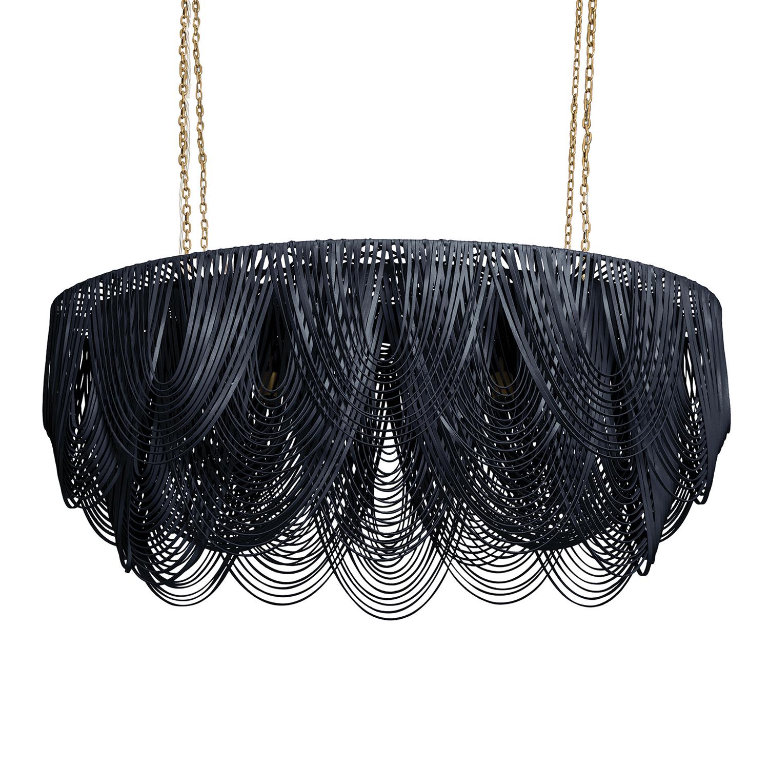 Medium Oval Whisper Leather Chandelier in NeKeia Leather