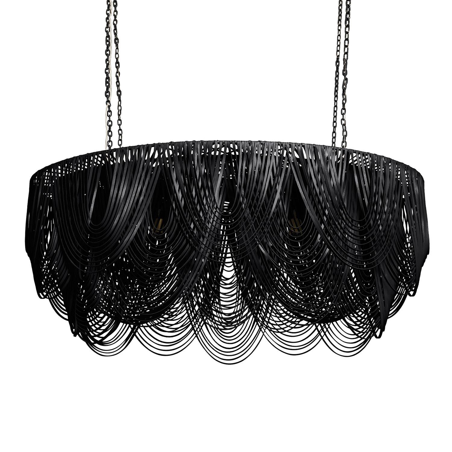 Medium Oval Whisper Leather Chandelier in Premium Leather