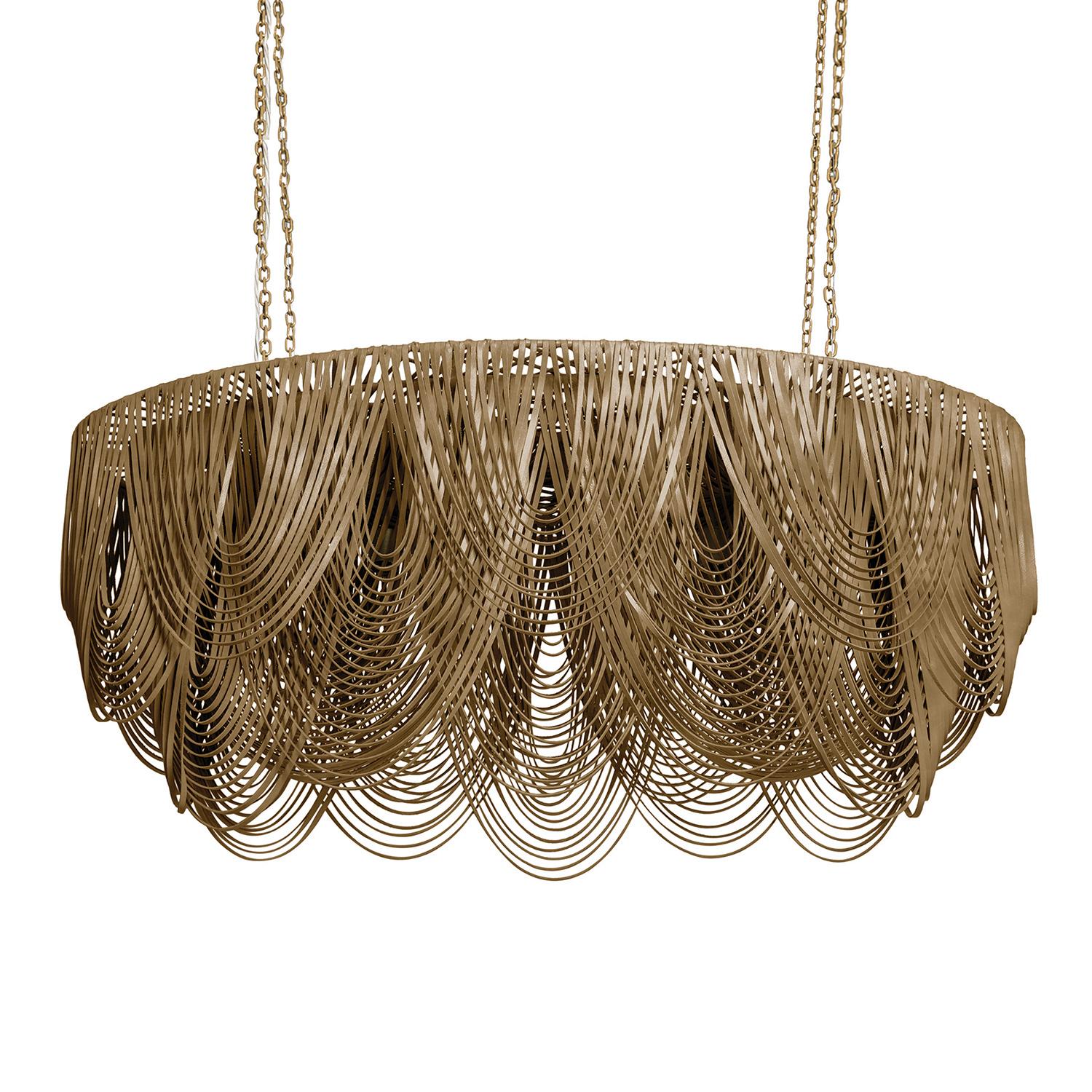 Medium Oval Whisper Leather Chandelier in Premium Leather