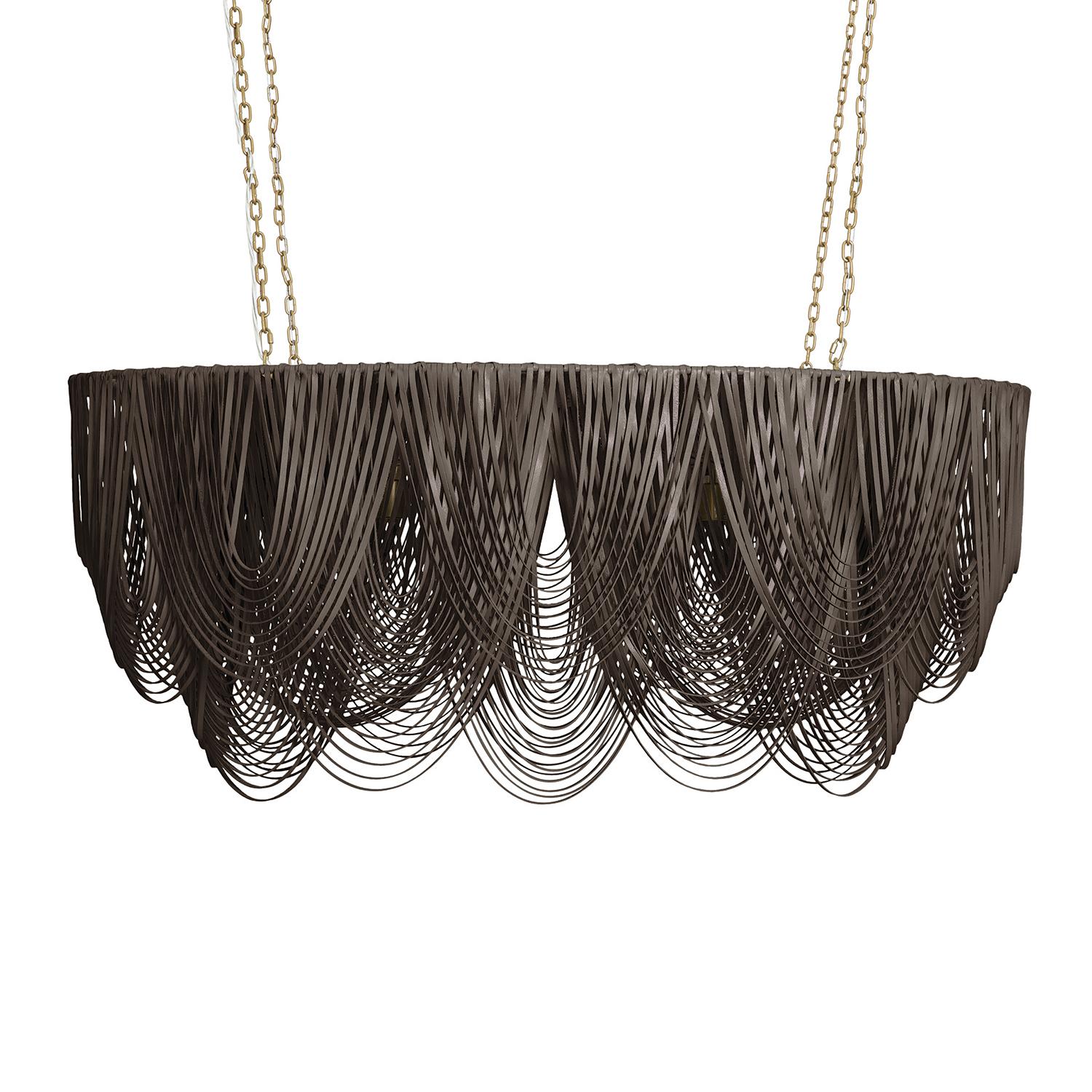 Medium Oval Whisper Leather Chandelier in Premium Leather