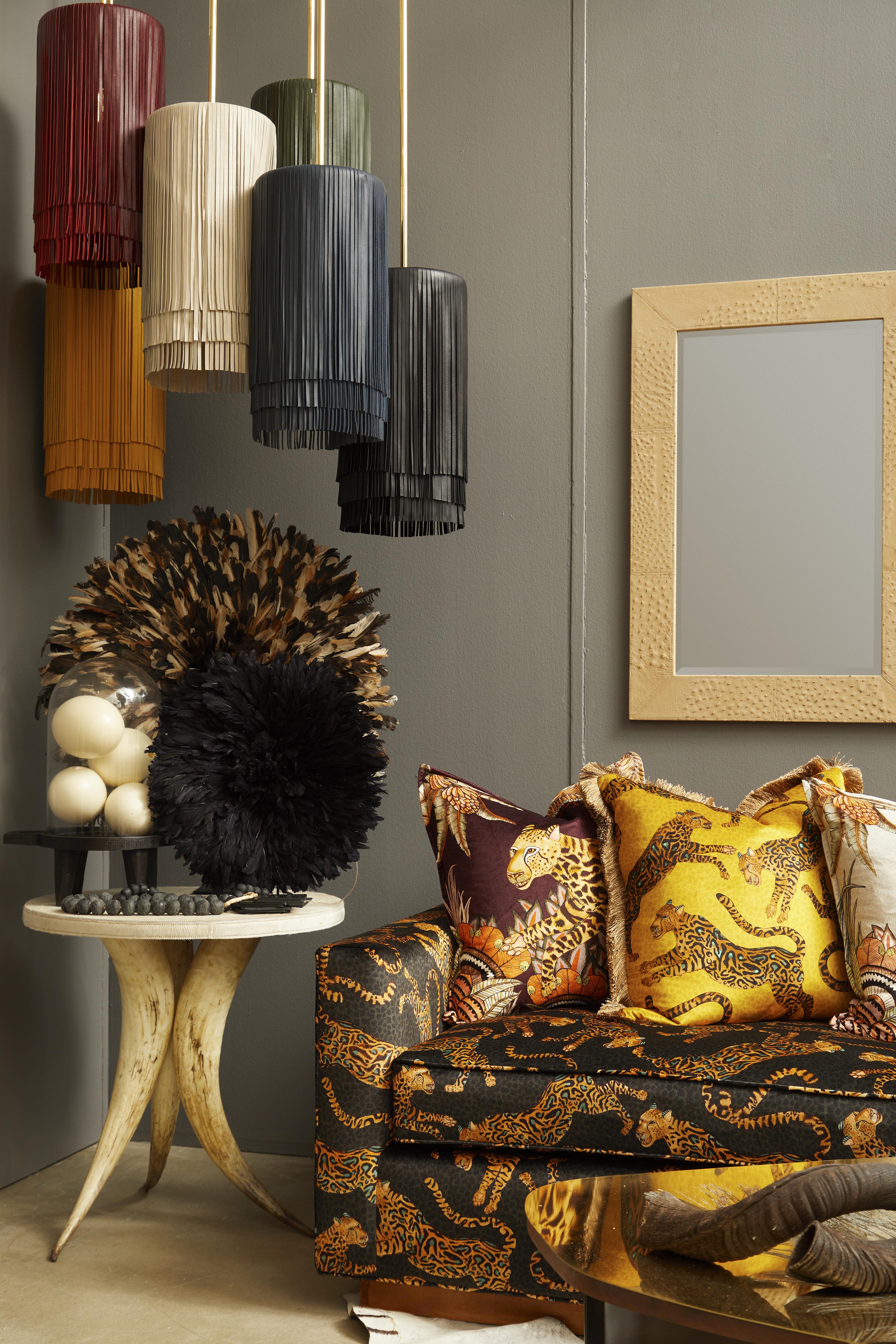 Ostrich Leather Rectangle Mirror  - Cream