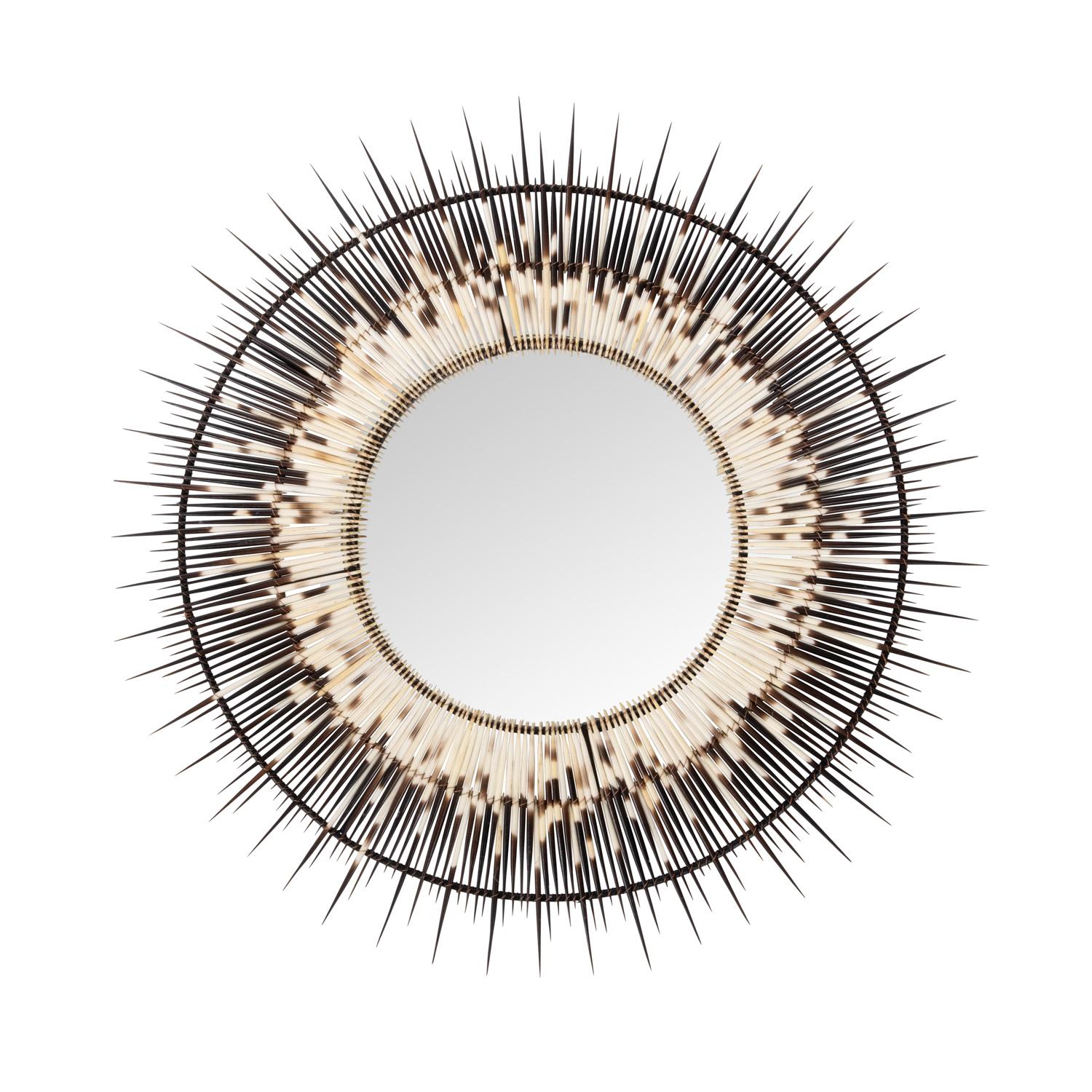 Porcupine Quill Round Mirror - Small