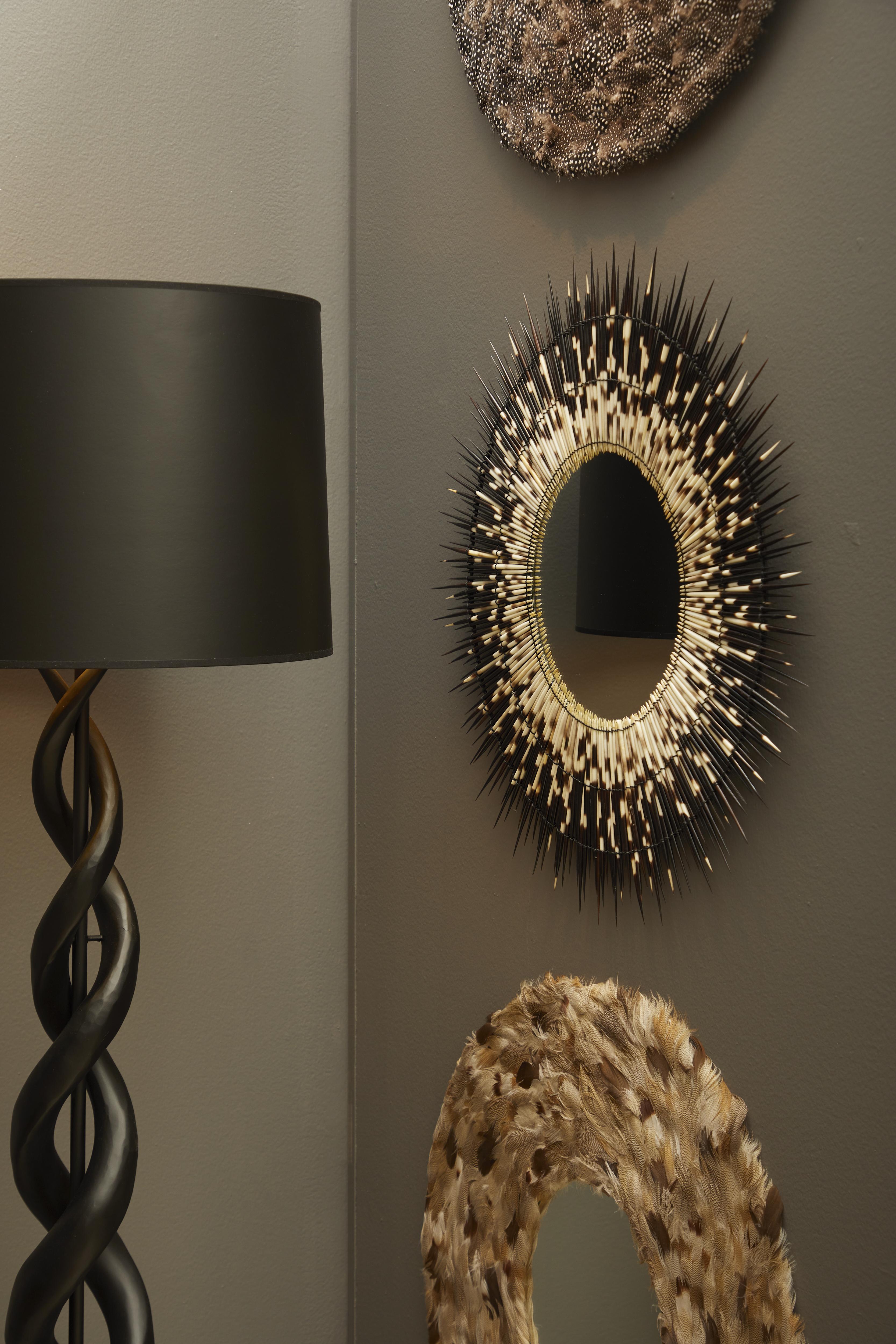 Porcupine Quill Round Mirror - Small