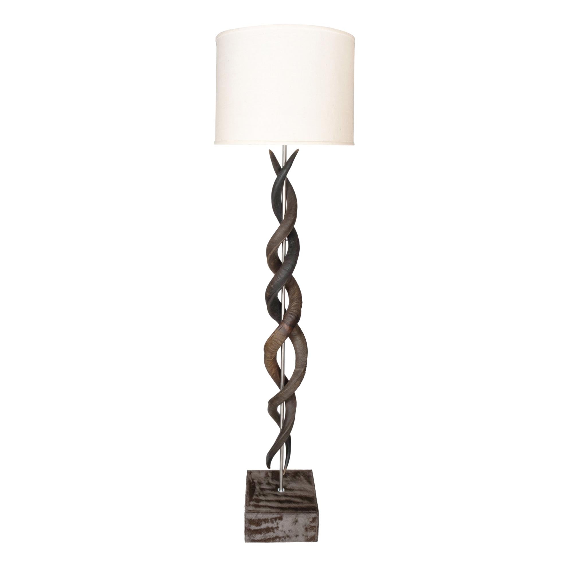 Natural Kudu Horn Double Twist Floor Lamp