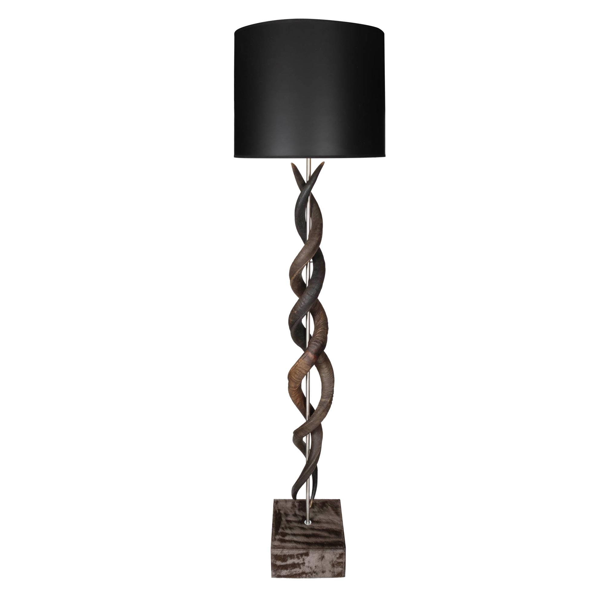 Natural Kudu Horn Double Twist Floor Lamp