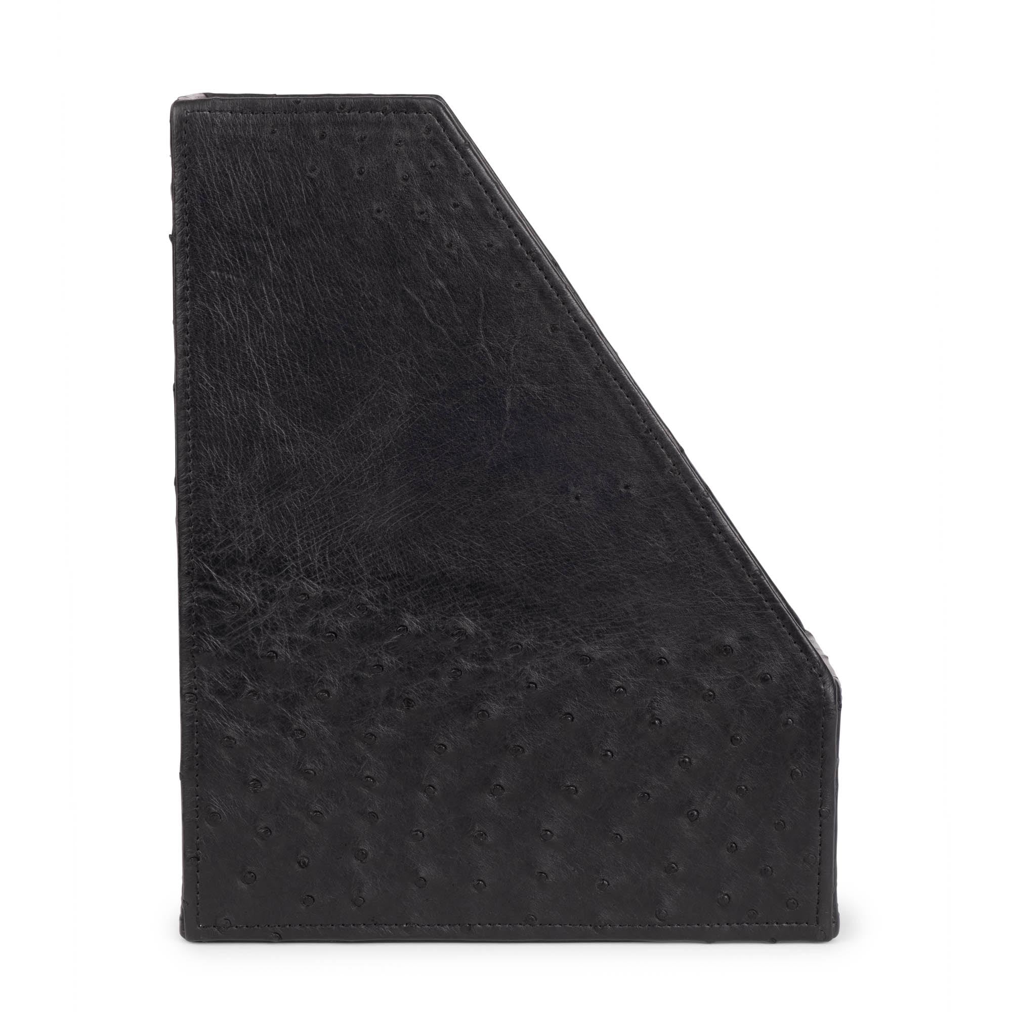 File Holder - Ostrich Leather - Black