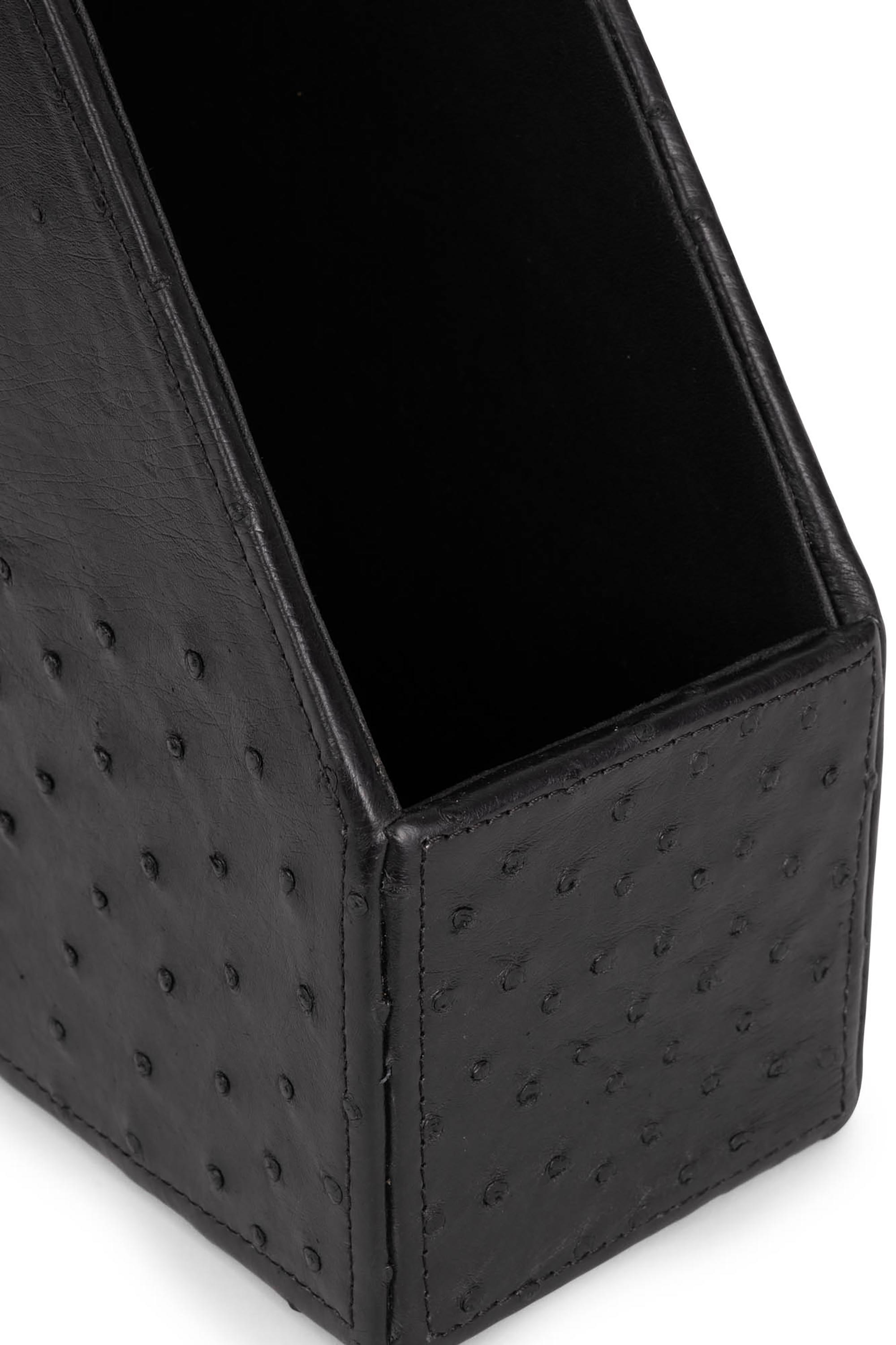 File Holder - Ostrich Leather - Black