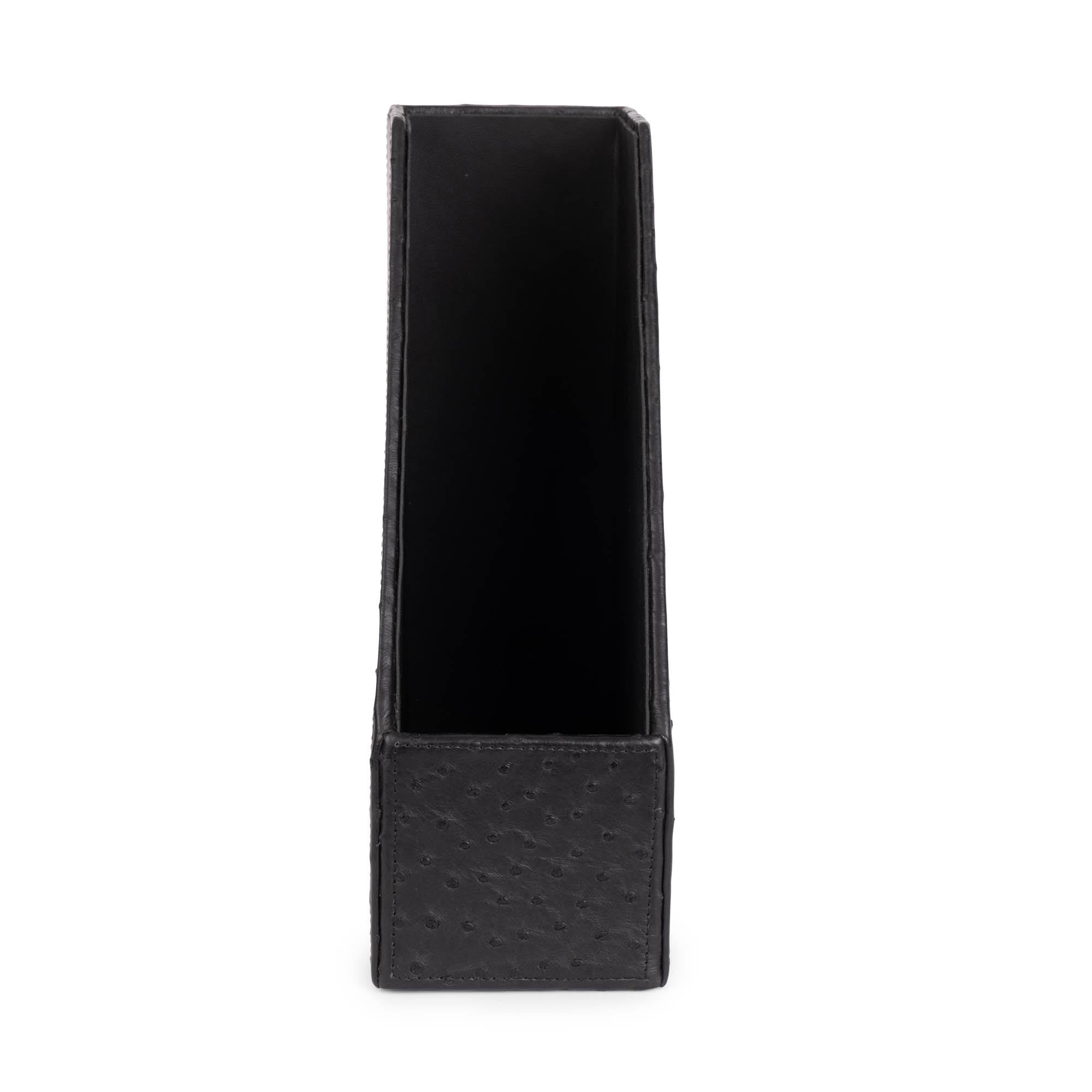 File Holder - Ostrich Leather - Black