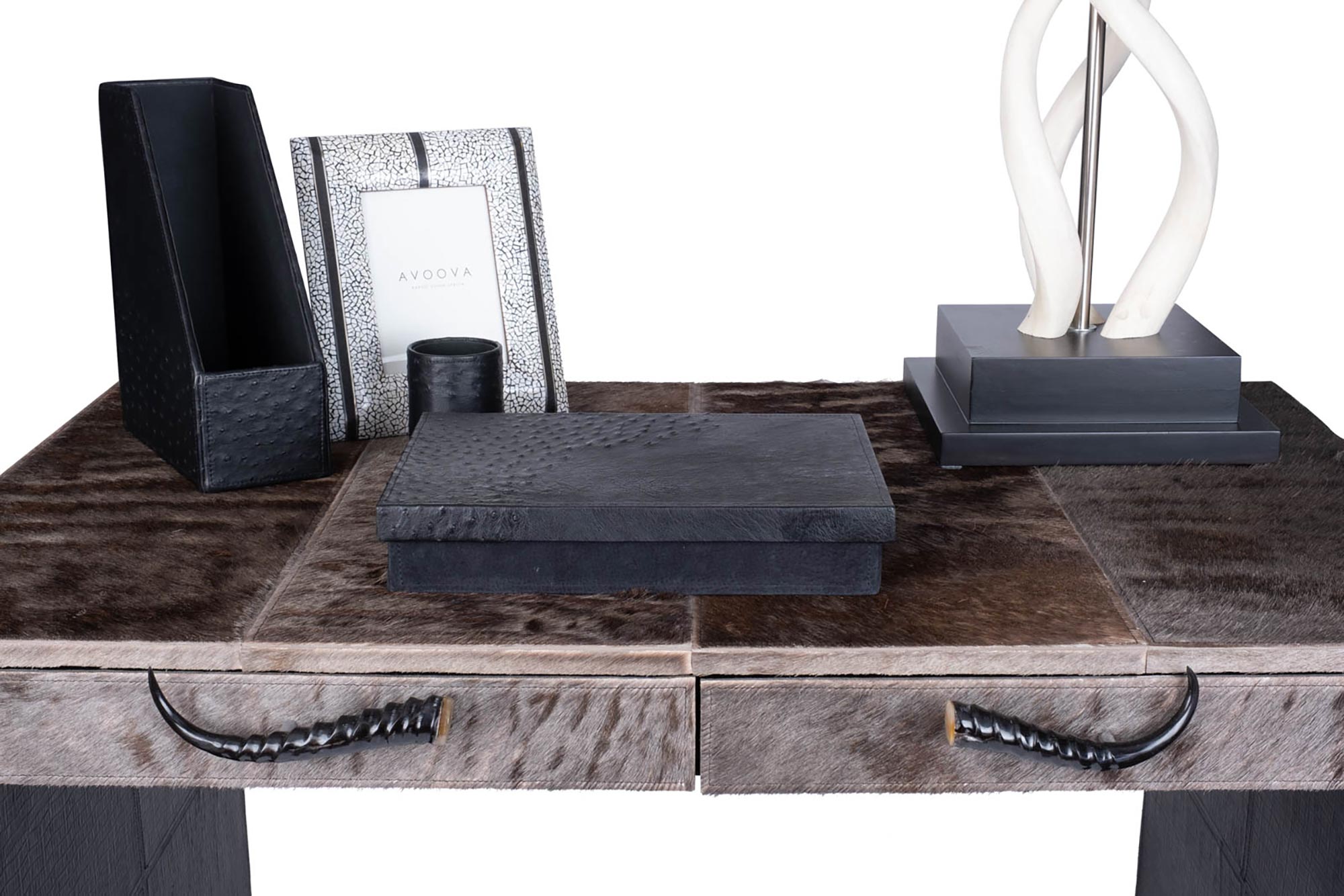 File Holder - Ostrich Leather - Black