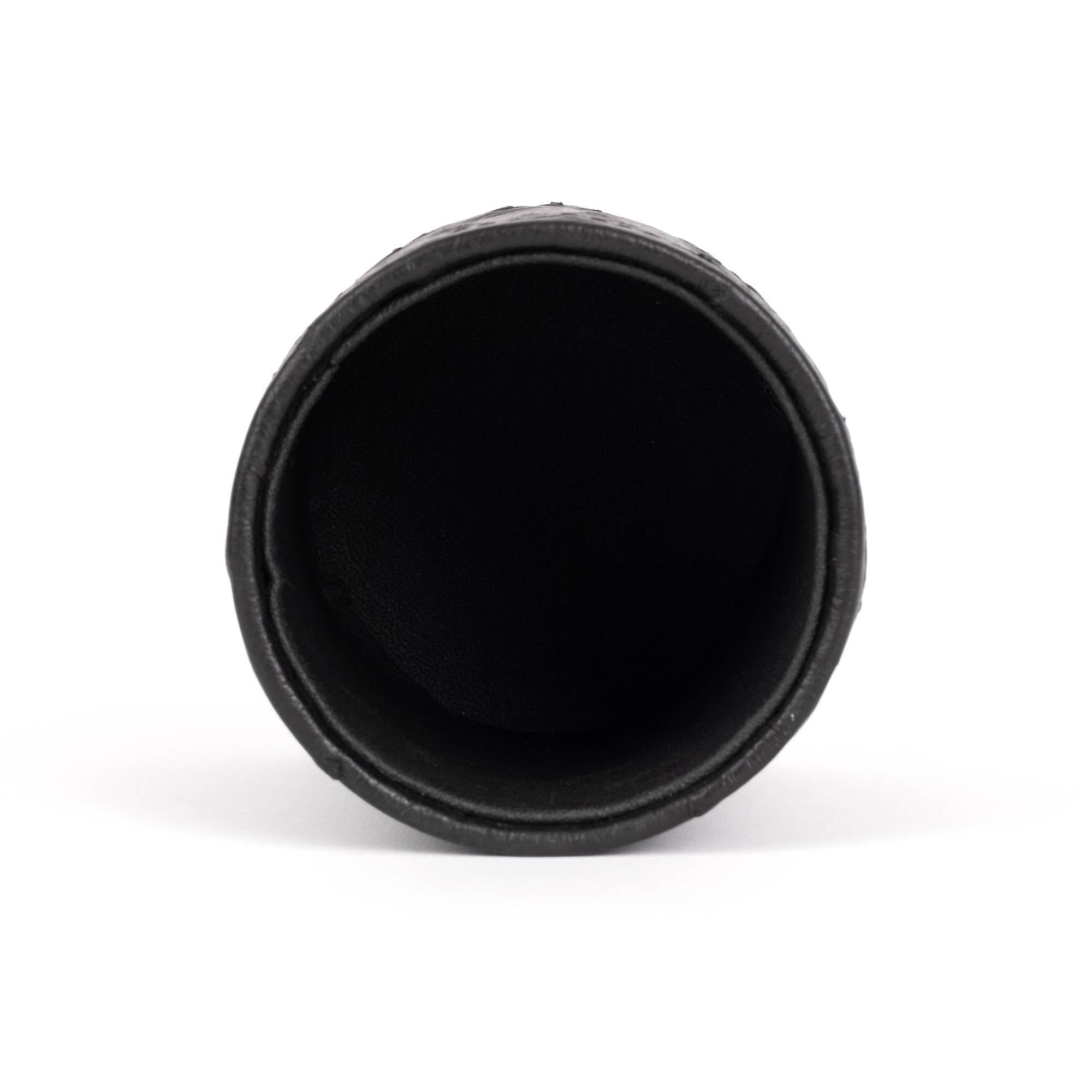 Pen Holder - Ostrich Leather - Black