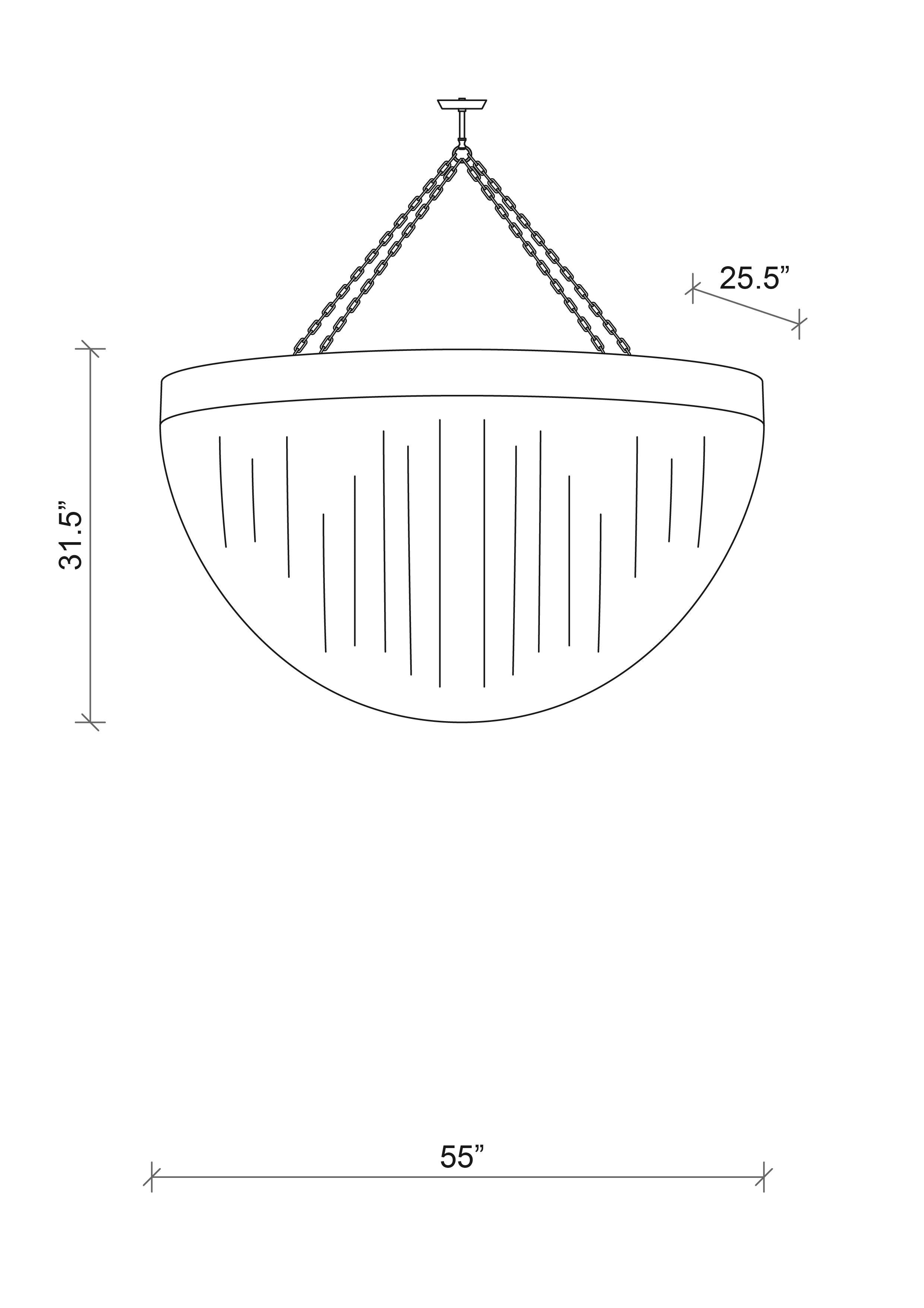 Romantic Brass Oval Chandelier
