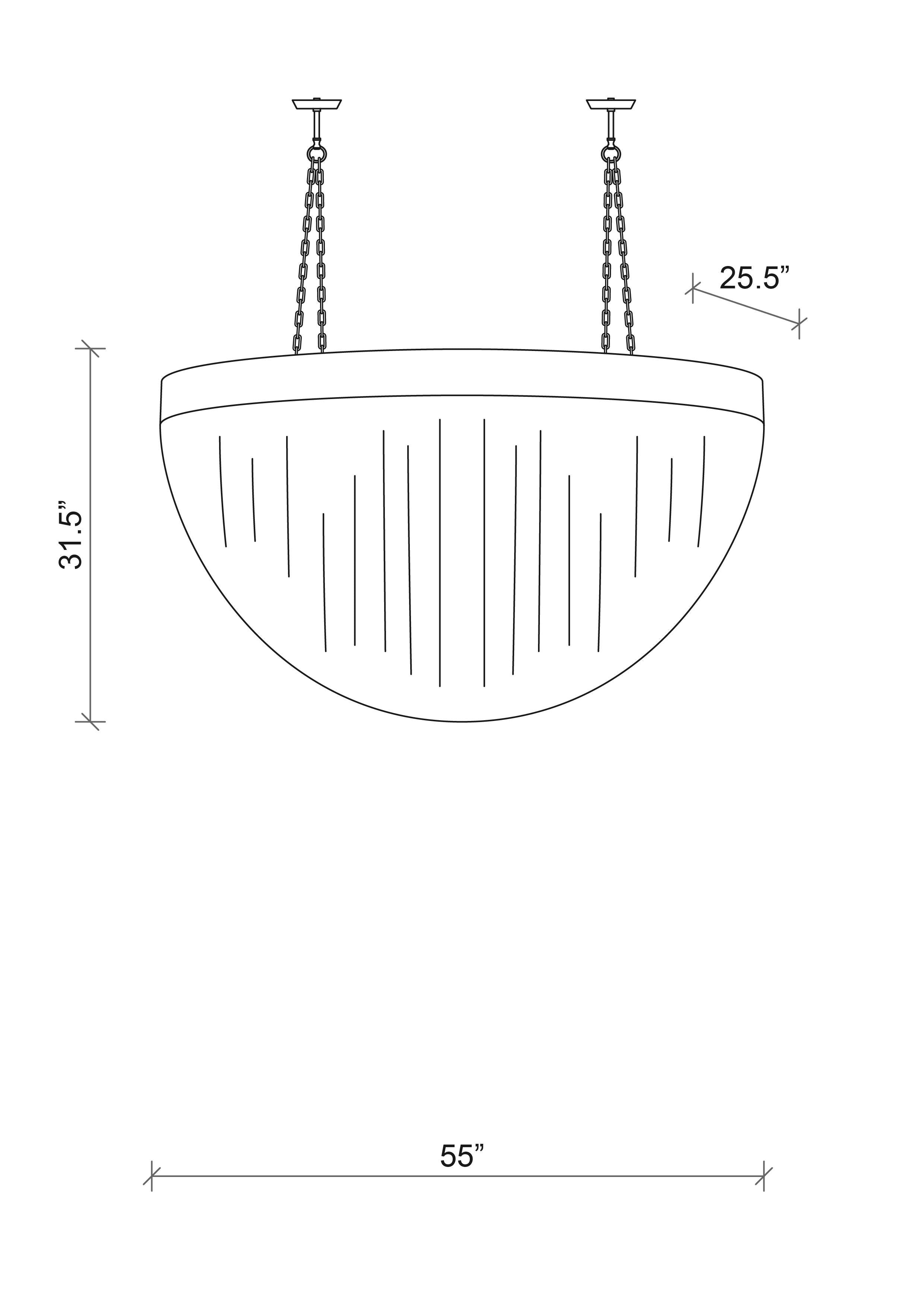 Romantic Brass Oval Chandelier