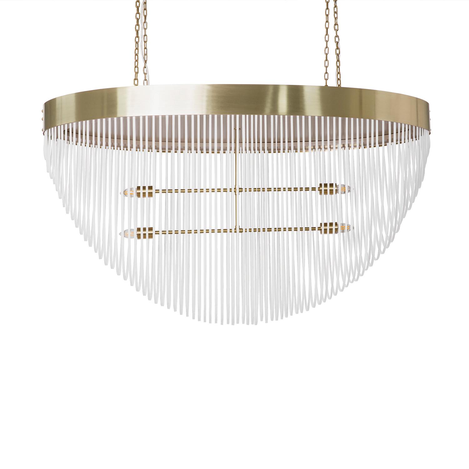 Romantic Brass Oval Chandelier