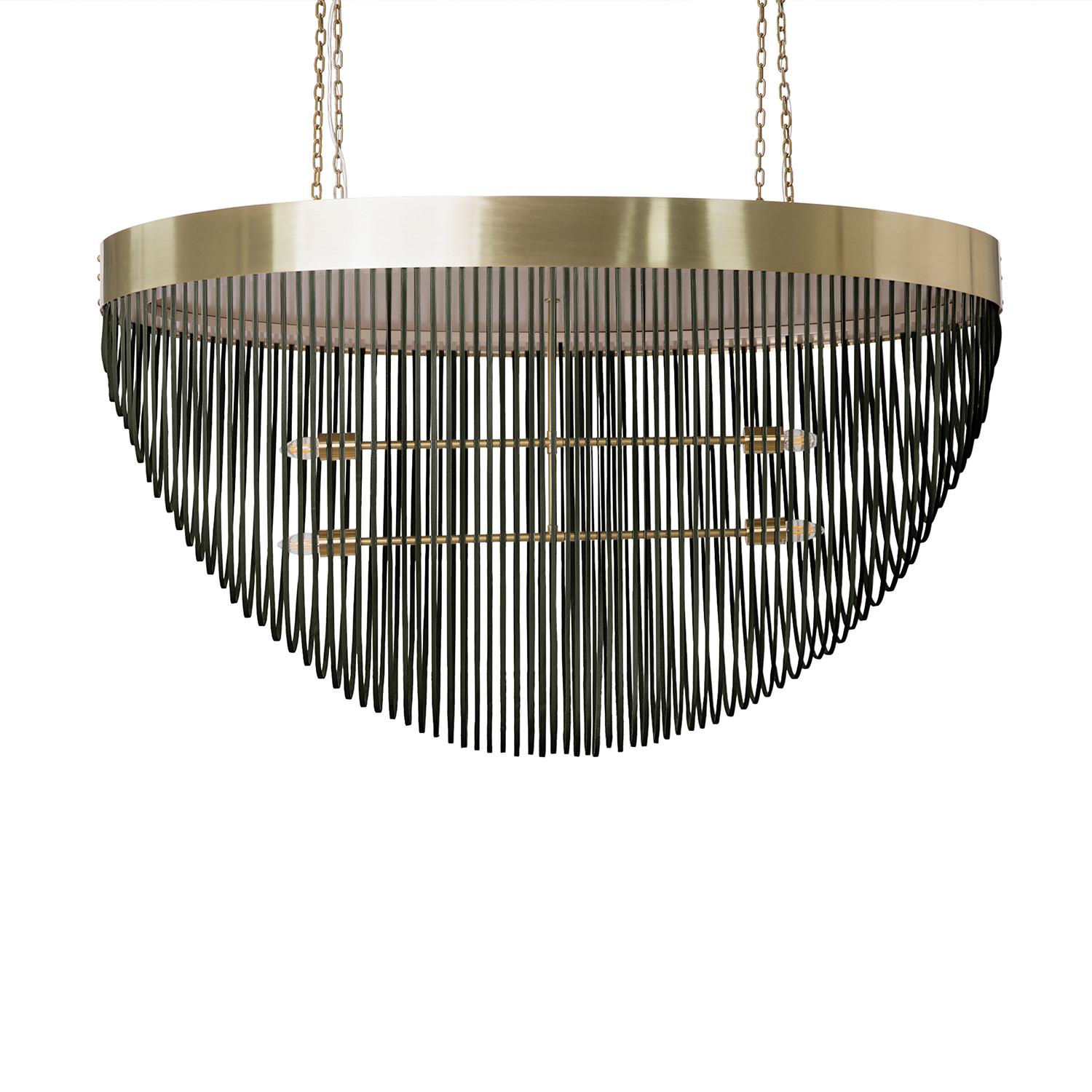 Romantic Brass Oval Chandelier