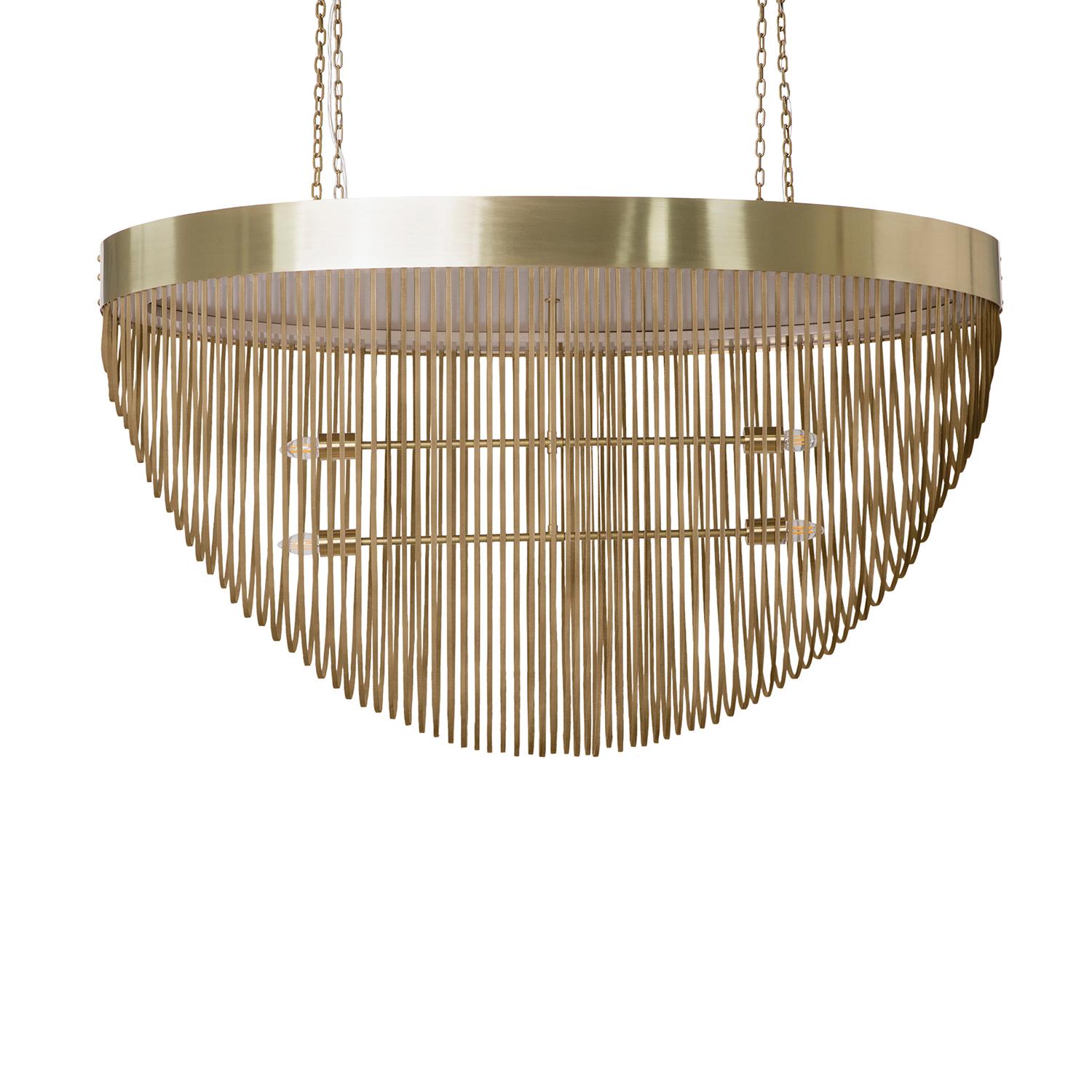 Romantic Brass Oval Chandelier