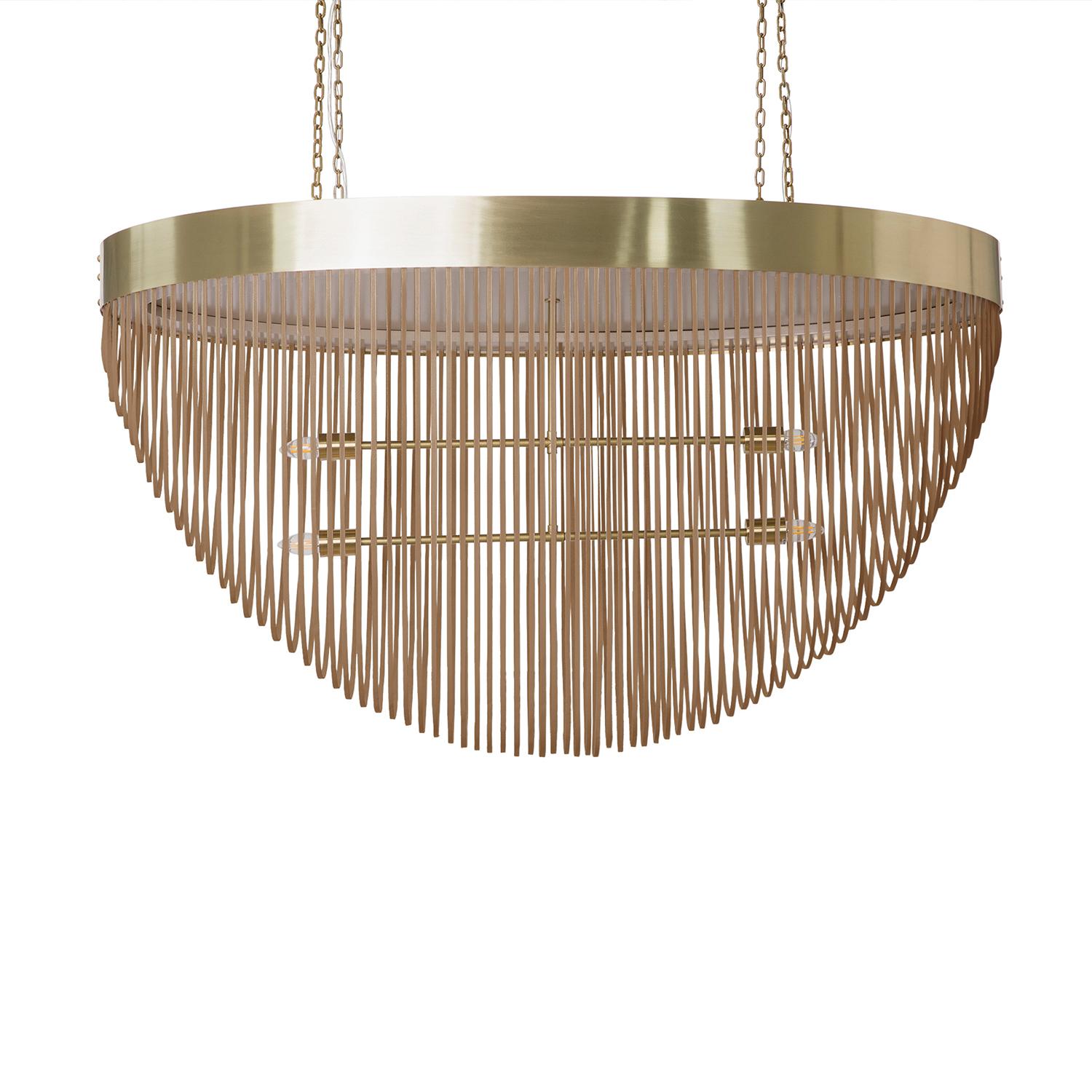 Romantic Brass Oval Chandelier