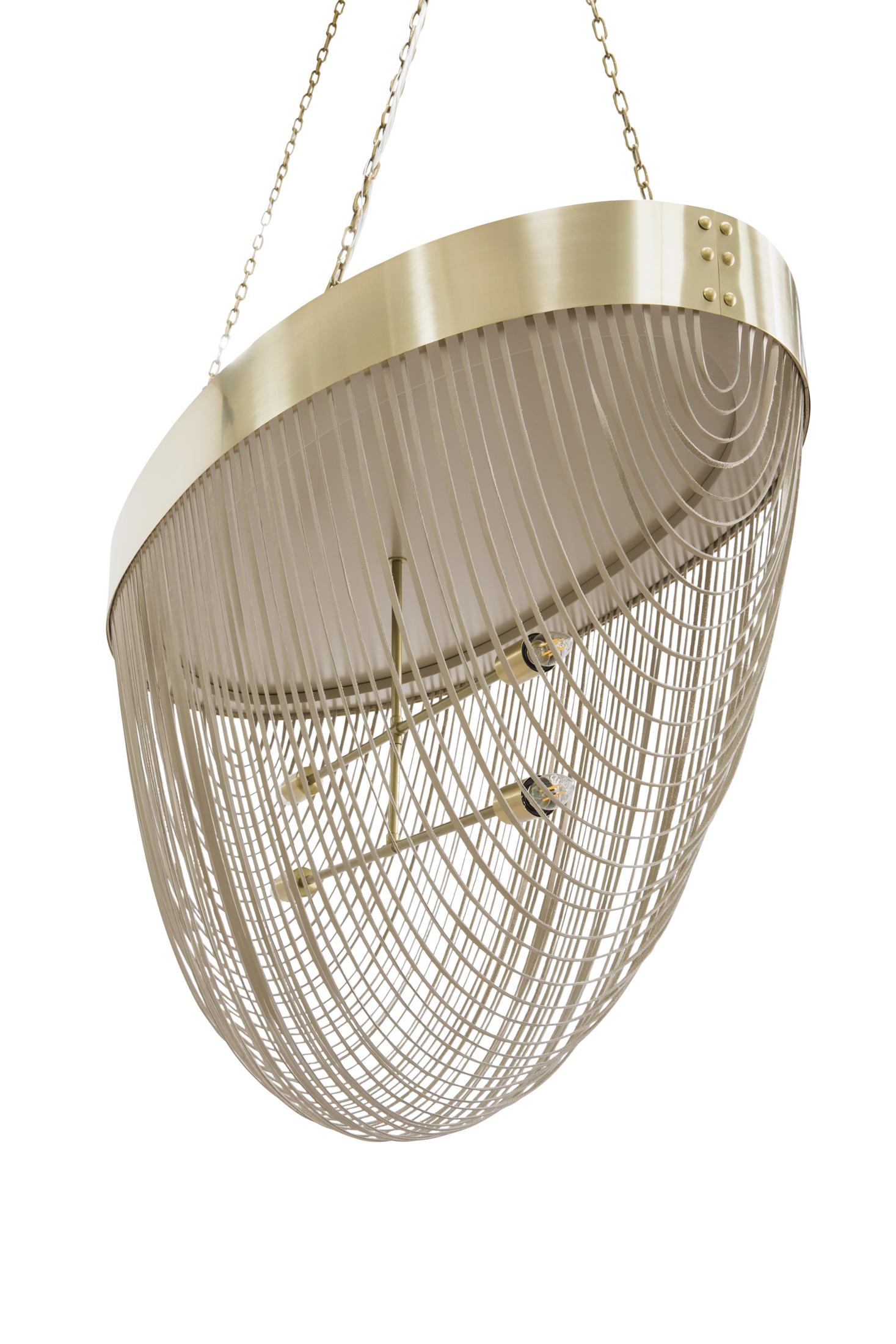 Romantic Brass Oval Chandelier