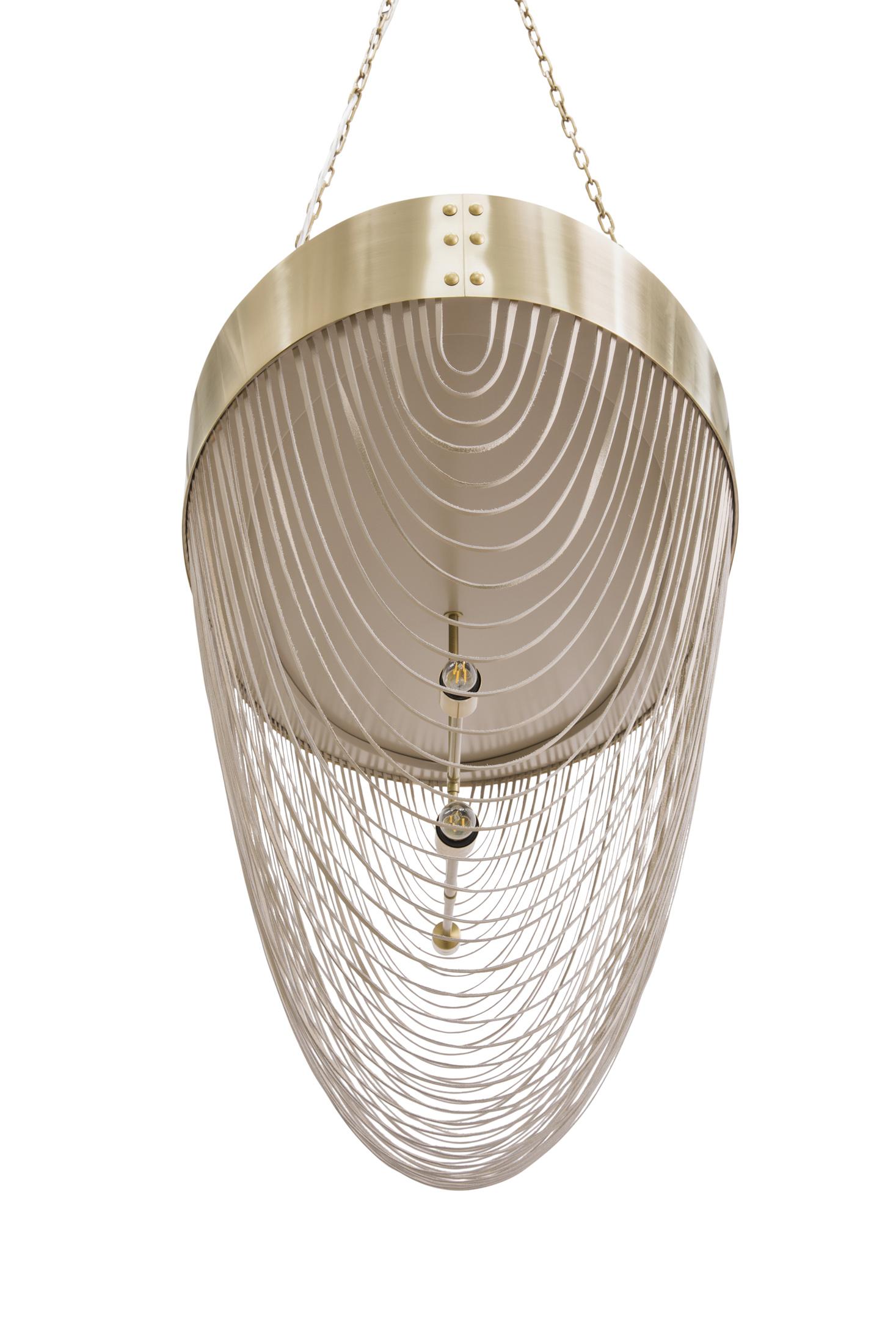 Romantic Brass Oval Chandelier