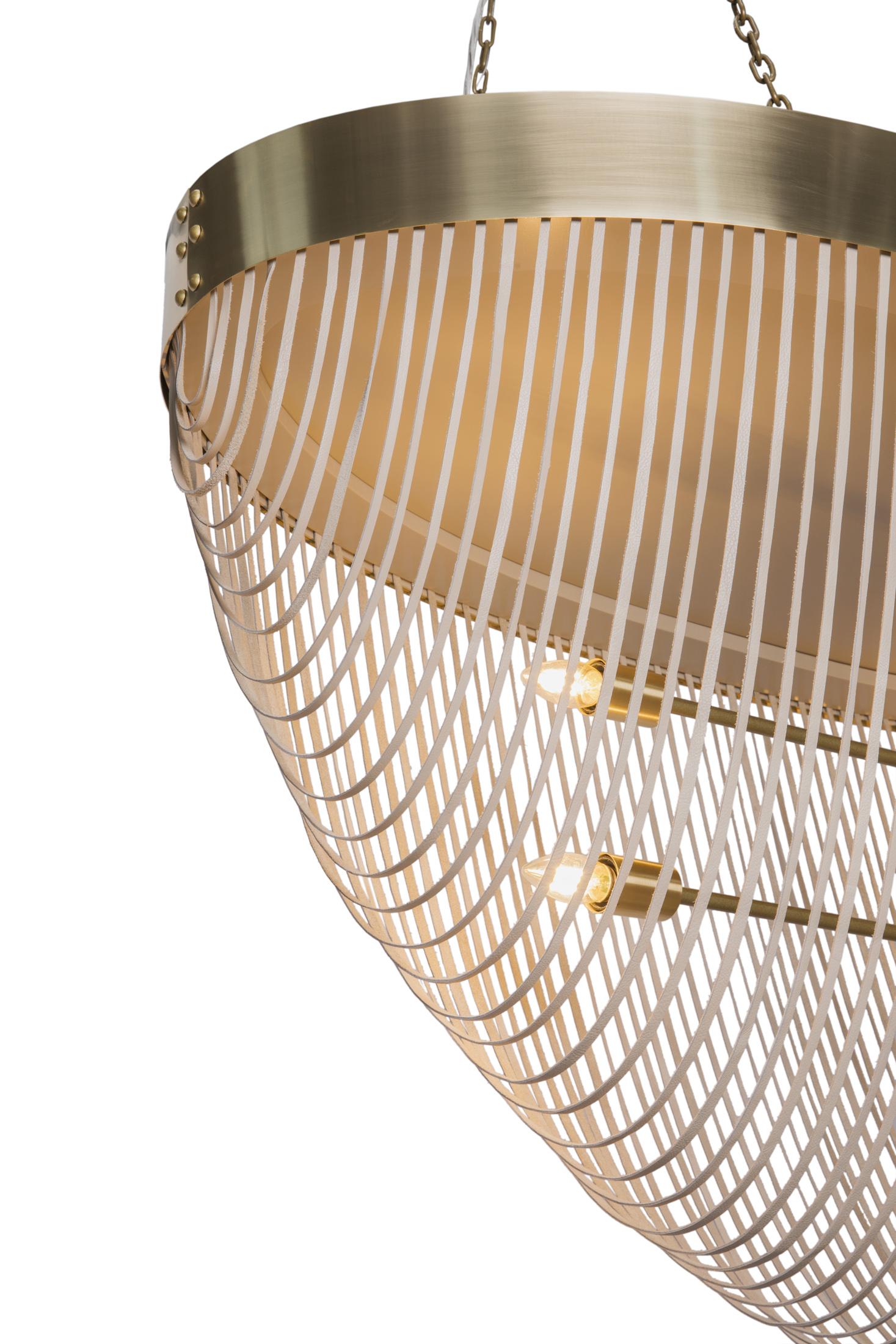 Romantic Brass Oval Chandelier